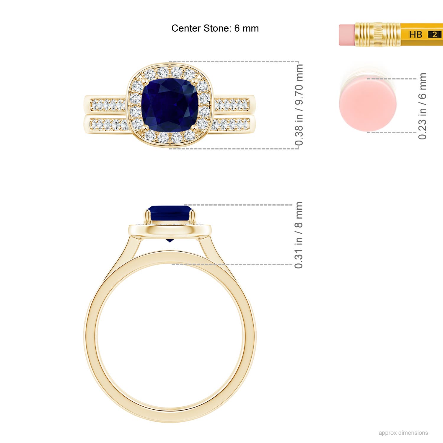 AA - Blue Sapphire / 1.45 CT / 14 KT Yellow Gold