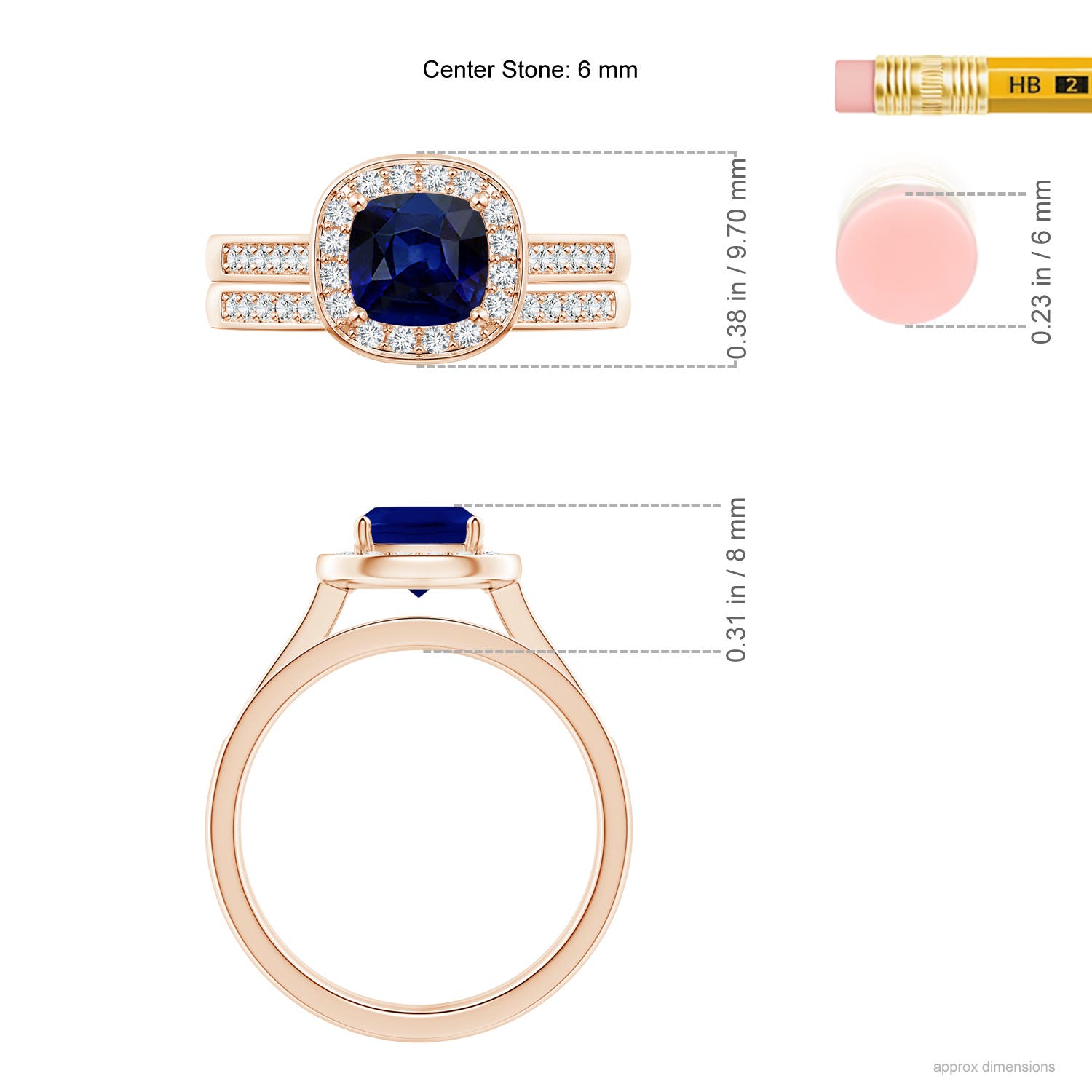 AAA - Blue Sapphire / 1.45 CT / 14 KT Rose Gold