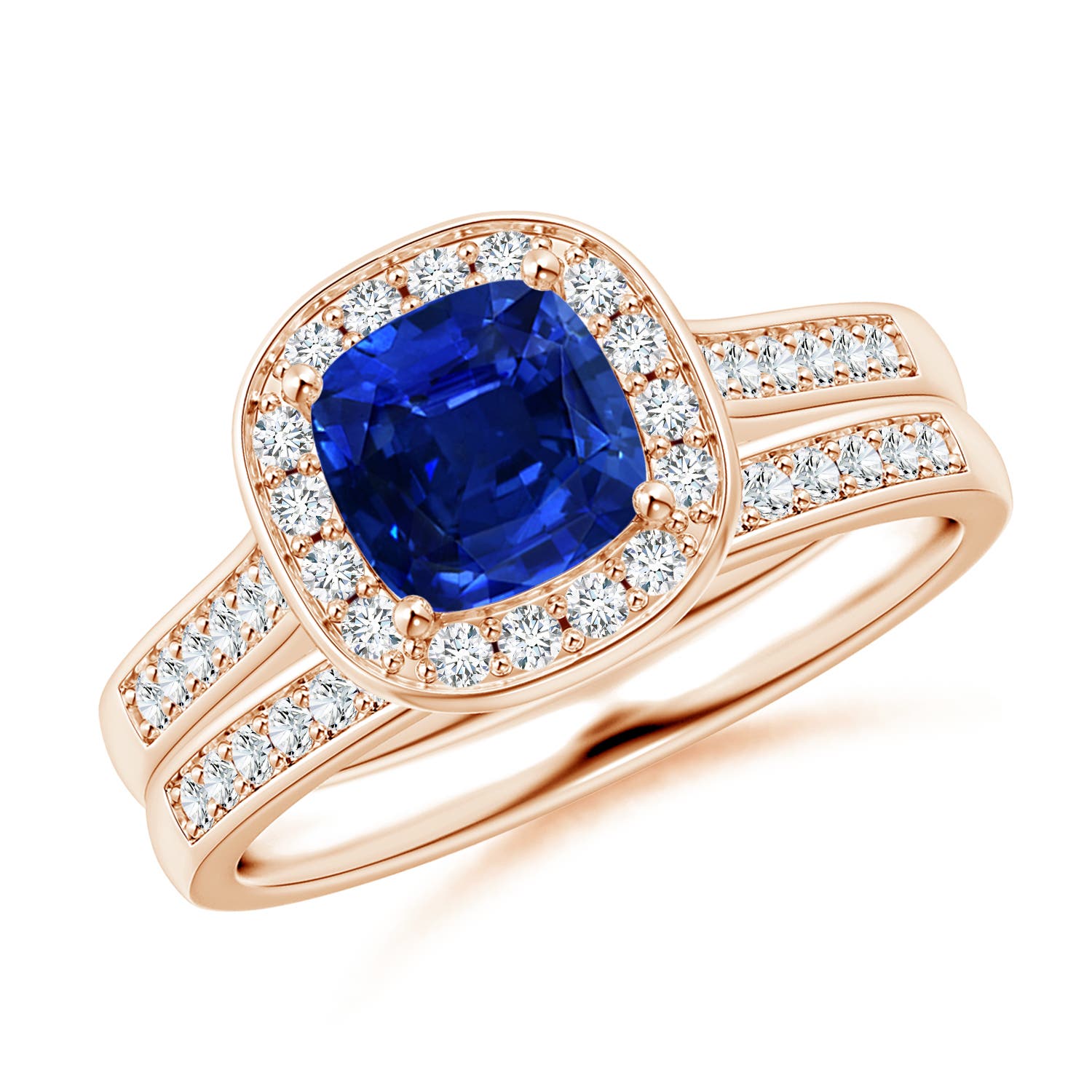 AAAA - Blue Sapphire / 1.45 CT / 14 KT Rose Gold