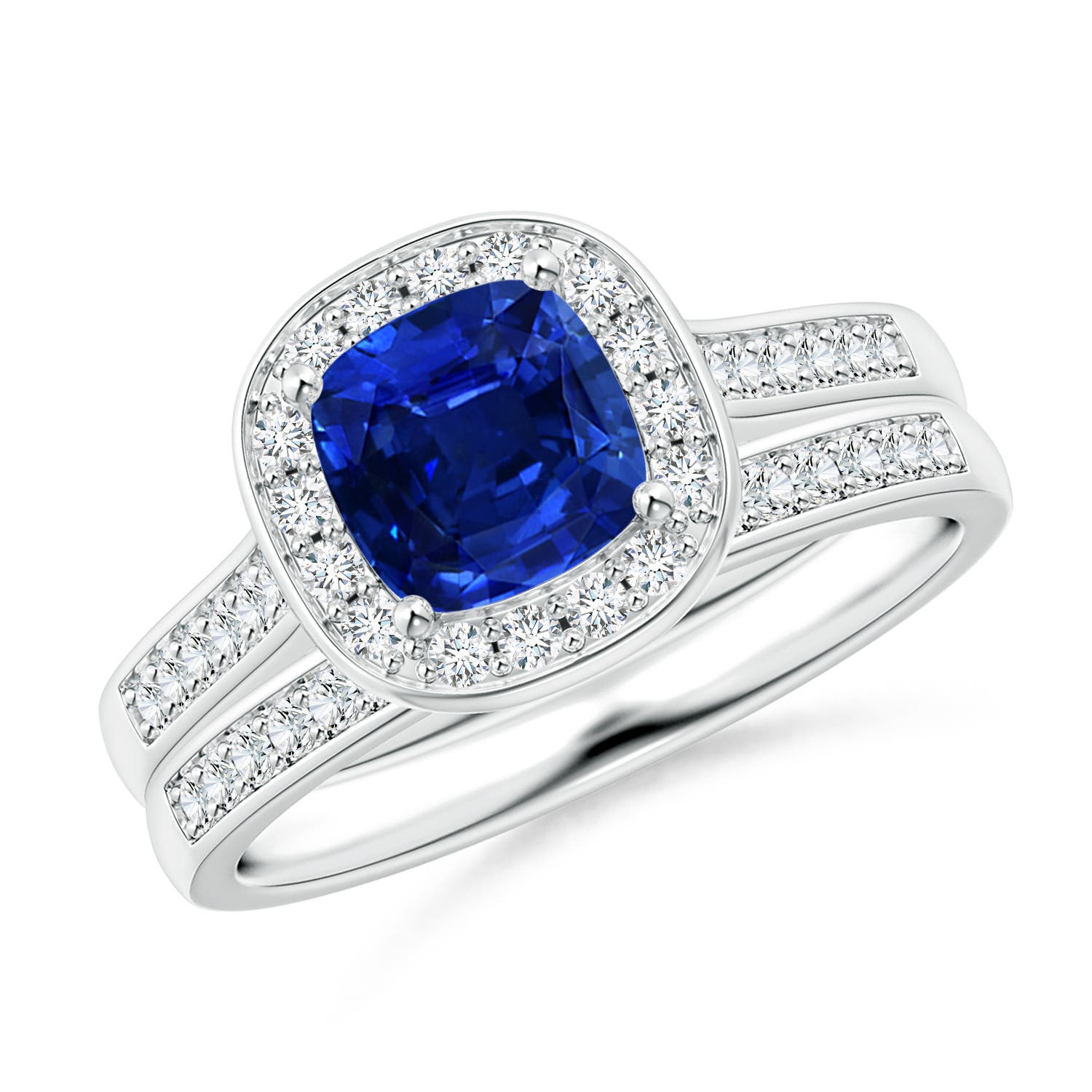 AAAA - Blue Sapphire / 1.45 CT / 14 KT White Gold