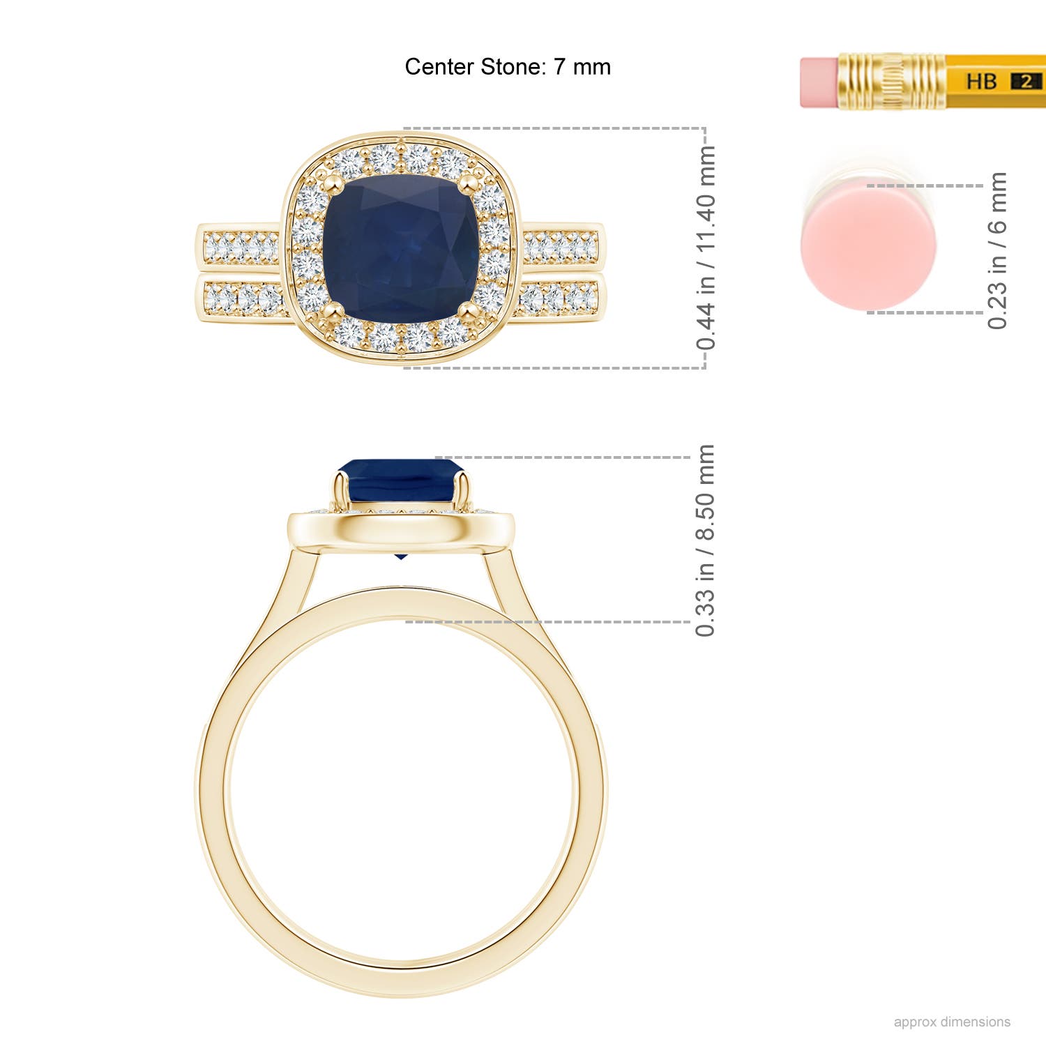 A - Blue Sapphire / 2.22 CT / 14 KT Yellow Gold