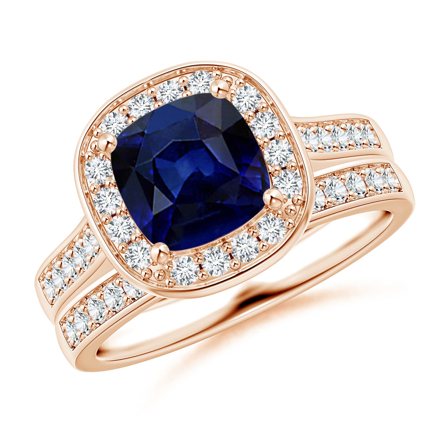 AAA - Blue Sapphire / 2.22 CT / 14 KT Rose Gold