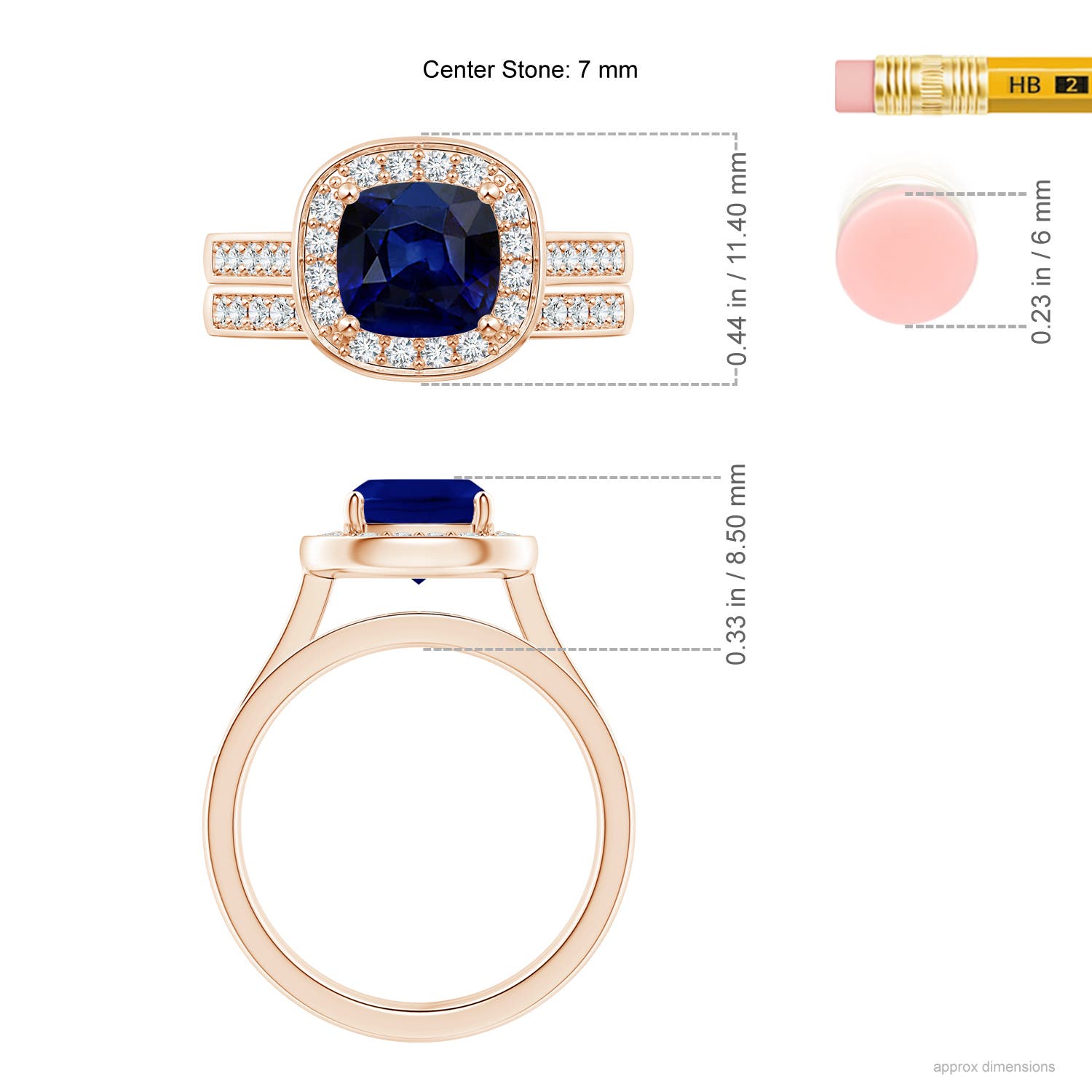 AAA - Blue Sapphire / 2.22 CT / 14 KT Rose Gold