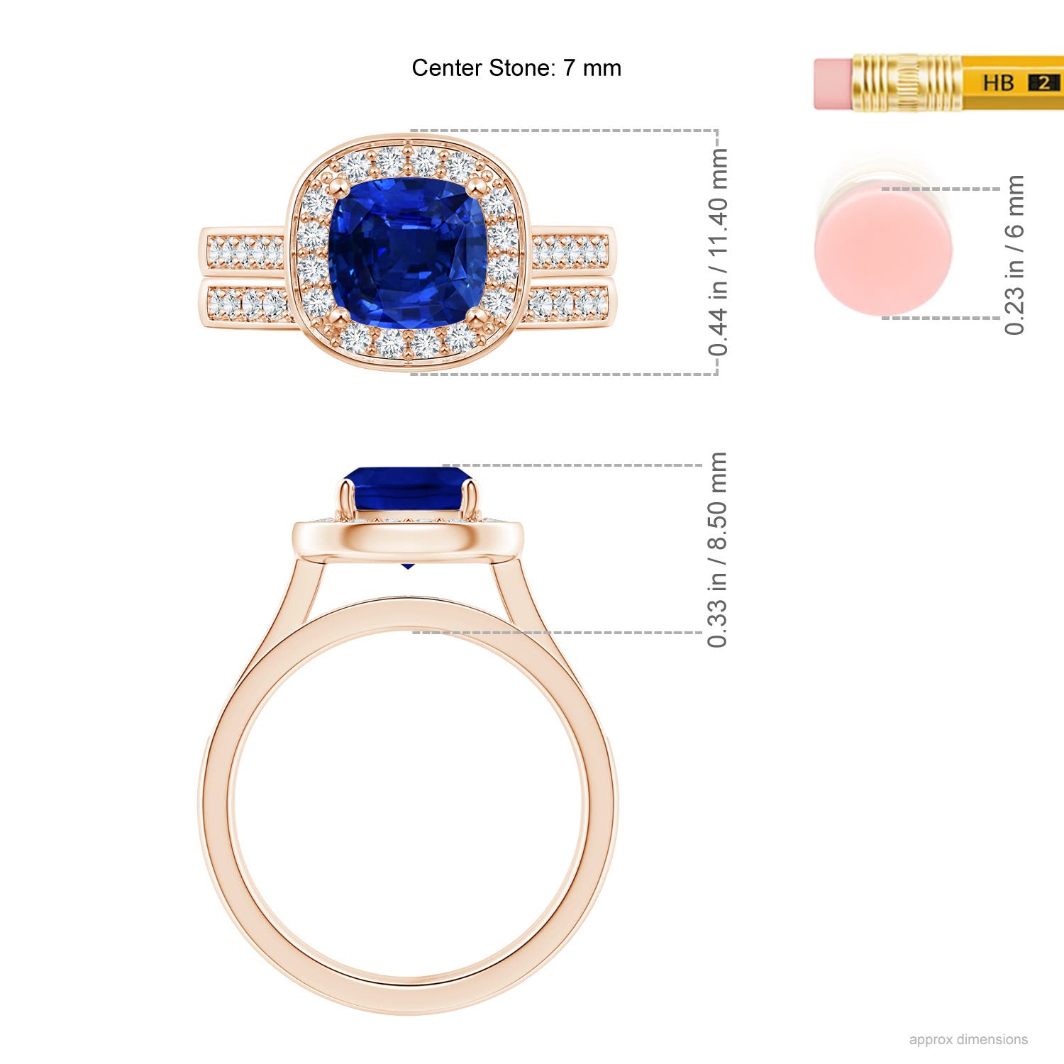 AAAA - Blue Sapphire / 2.22 CT / 14 KT Rose Gold