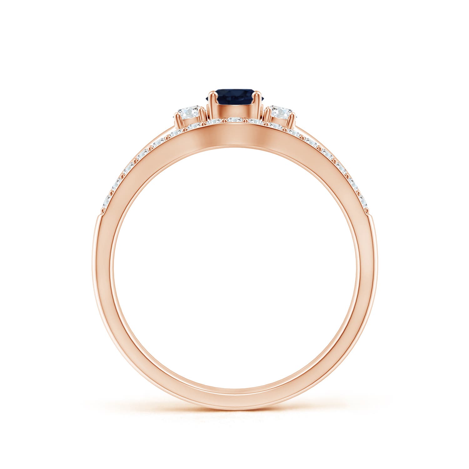 A - Blue Sapphire / 0.64 CT / 14 KT Rose Gold