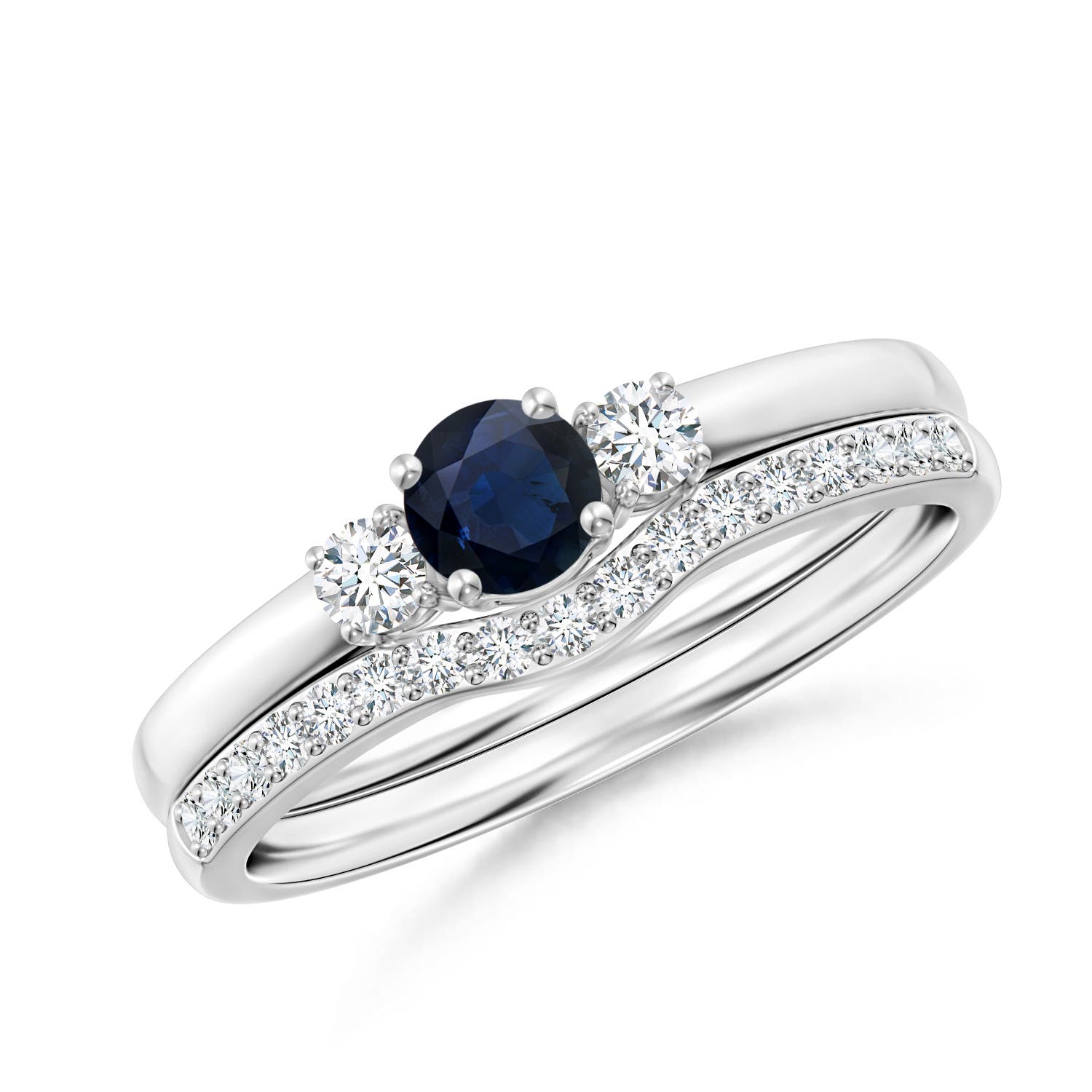 A - Blue Sapphire / 0.64 CT / 14 KT White Gold