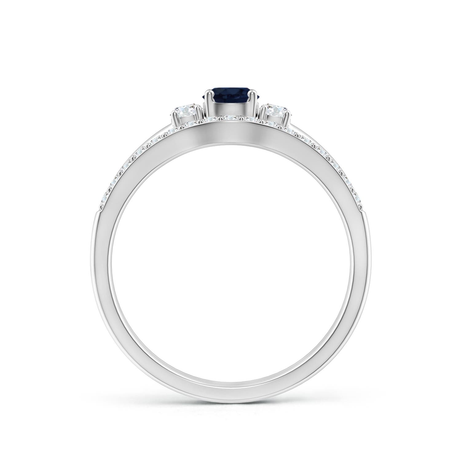 A - Blue Sapphire / 0.64 CT / 14 KT White Gold