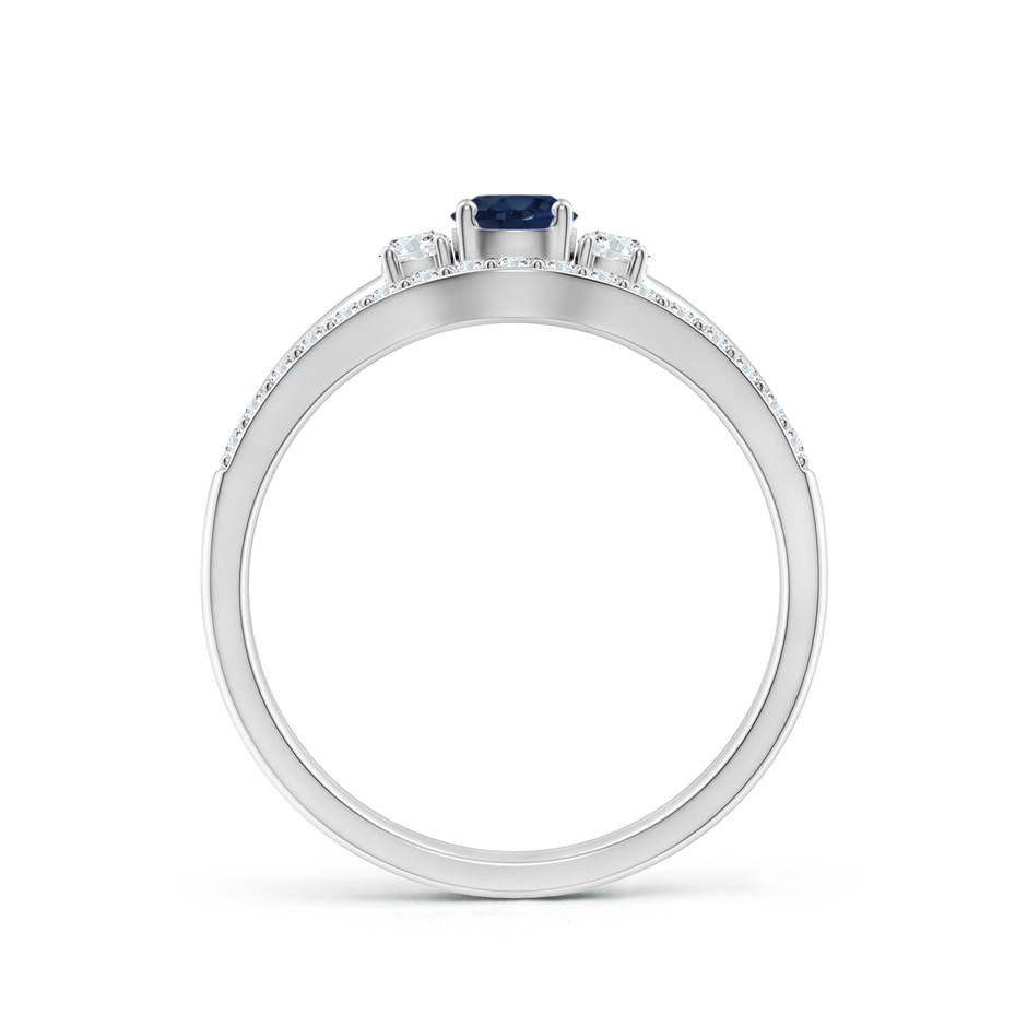 4mm AA Sapphire and Diamond Three Stone Bridal Set in P950 Platinum side-1