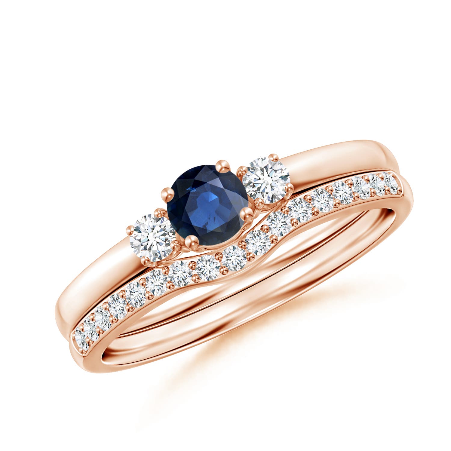 AA - Blue Sapphire / 0.64 CT / 14 KT Rose Gold