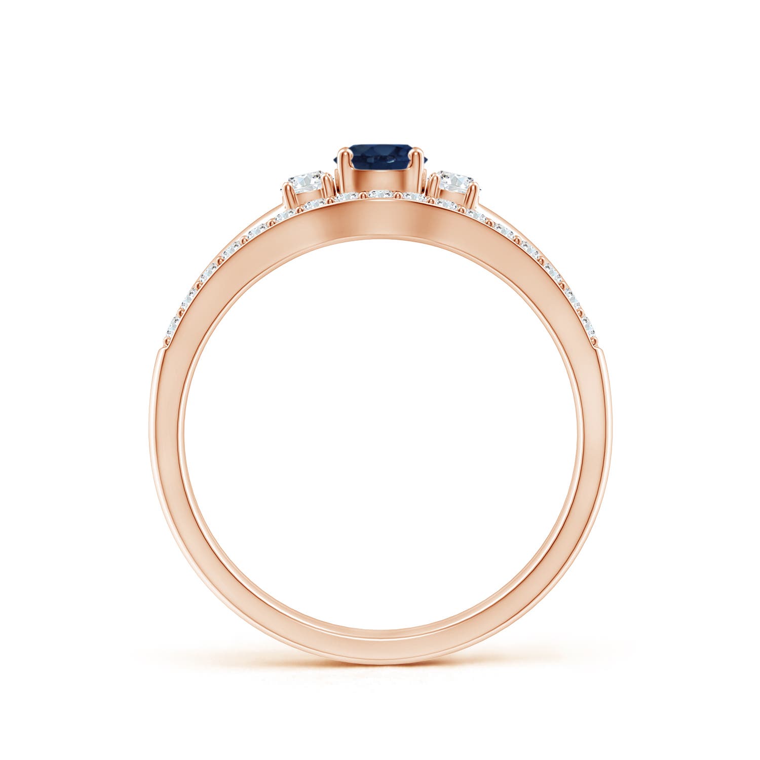 AA - Blue Sapphire / 0.64 CT / 14 KT Rose Gold