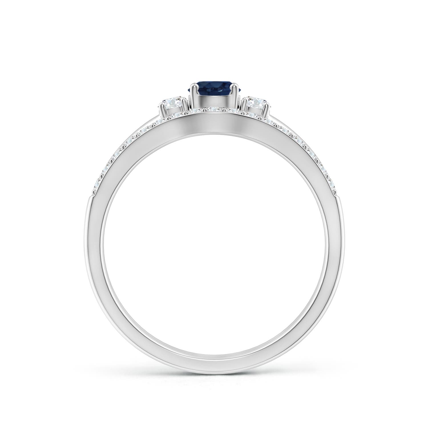 AA - Blue Sapphire / 0.64 CT / 14 KT White Gold