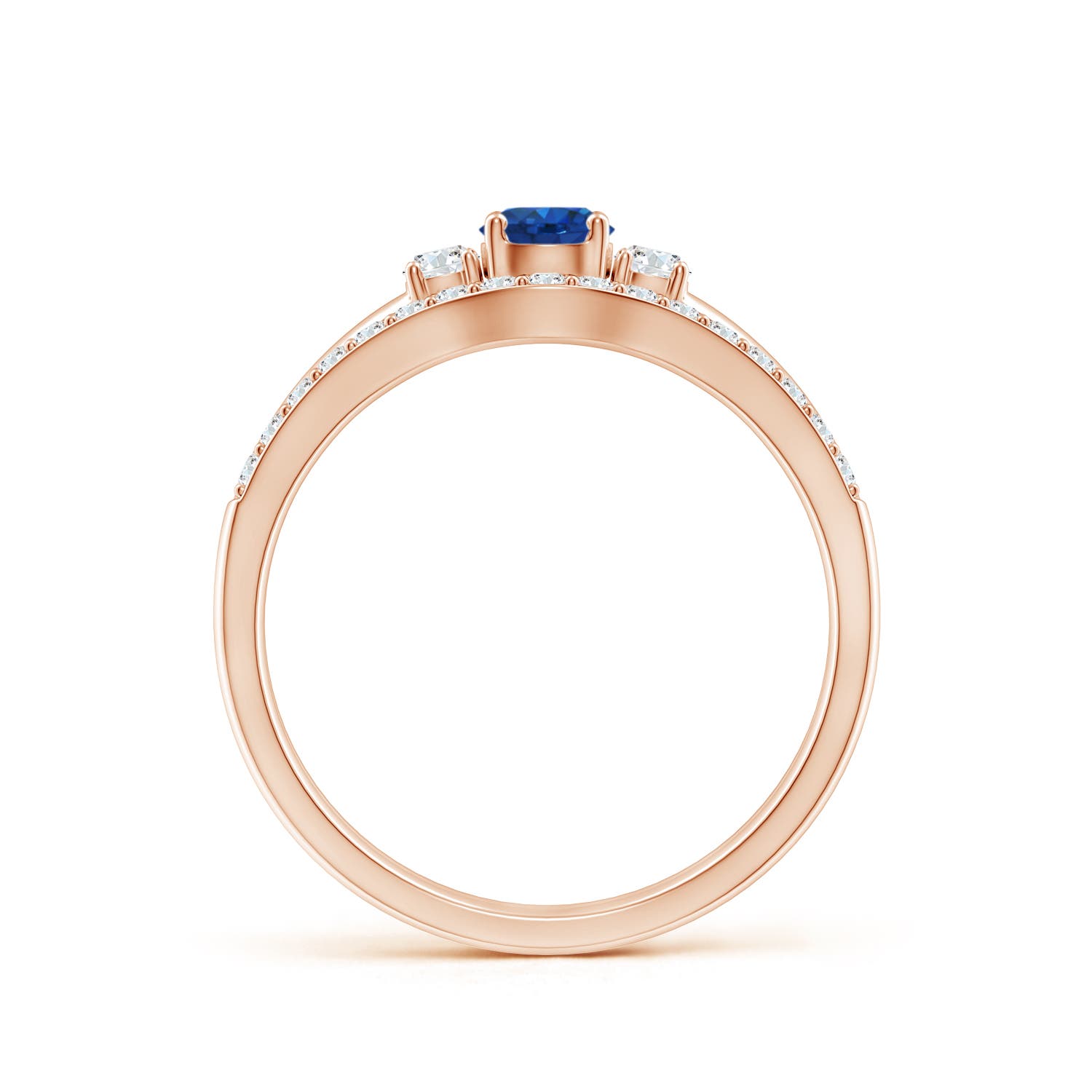 AAA - Blue Sapphire / 0.64 CT / 14 KT Rose Gold