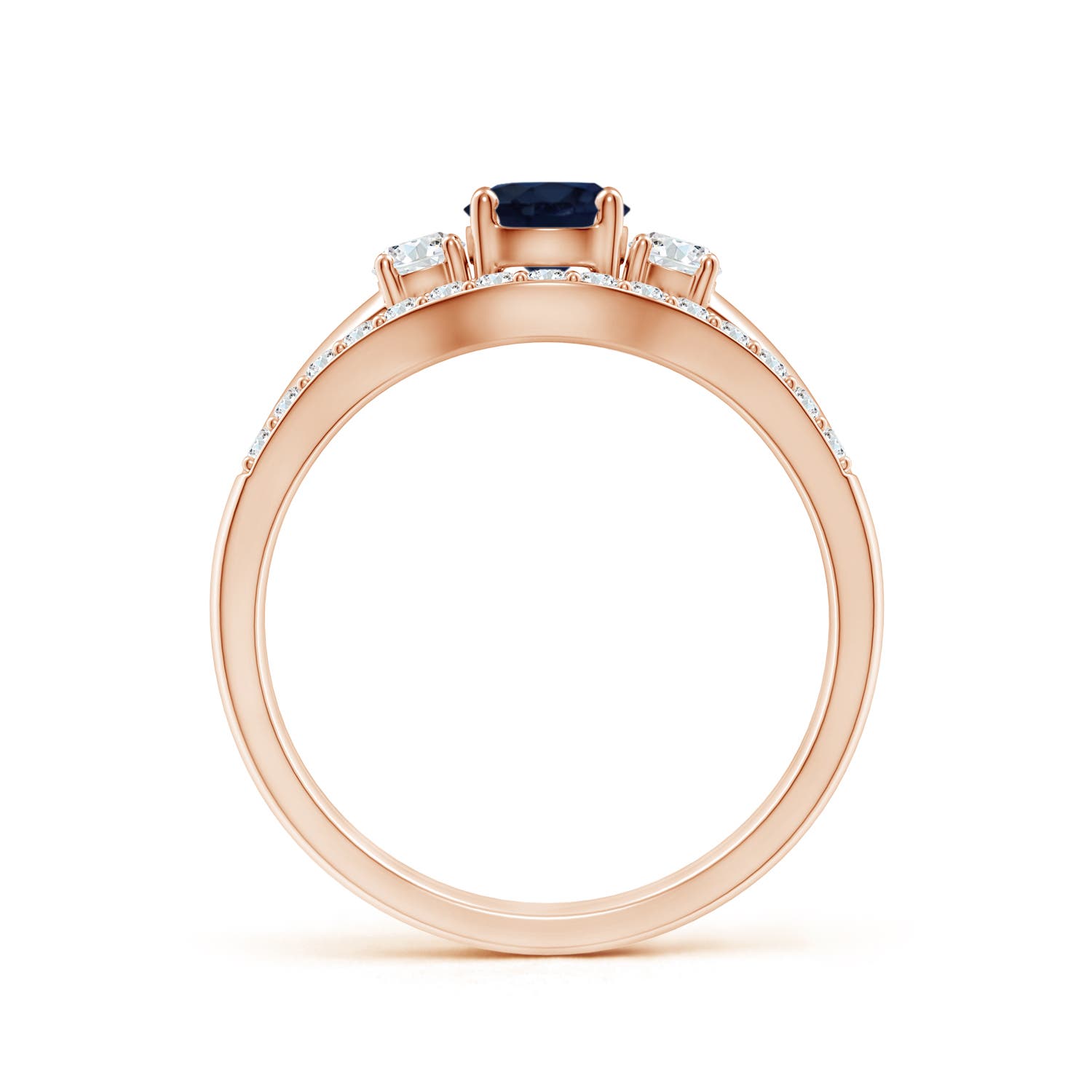 A - Blue Sapphire / 0.99 CT / 14 KT Rose Gold