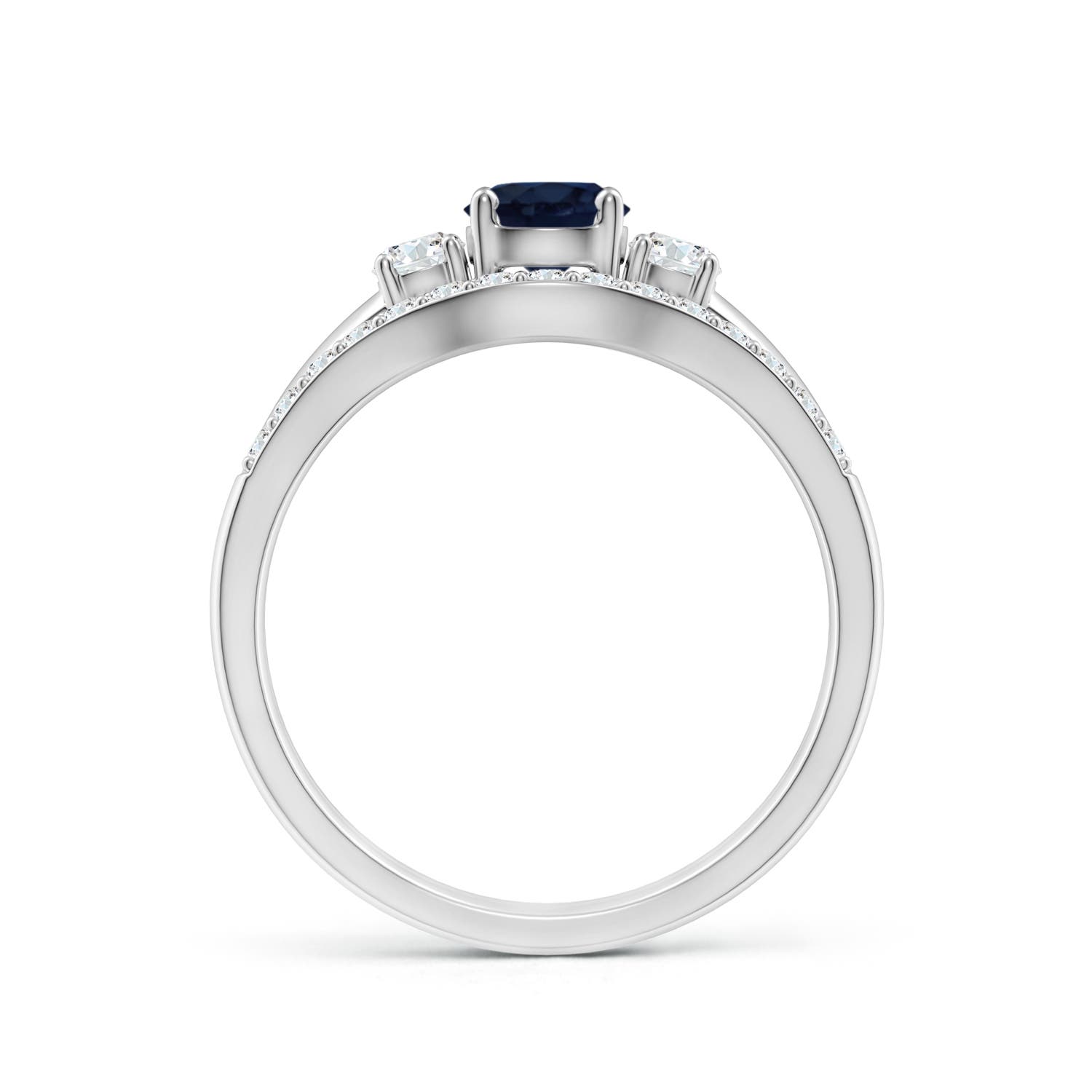 A - Blue Sapphire / 0.99 CT / 14 KT White Gold