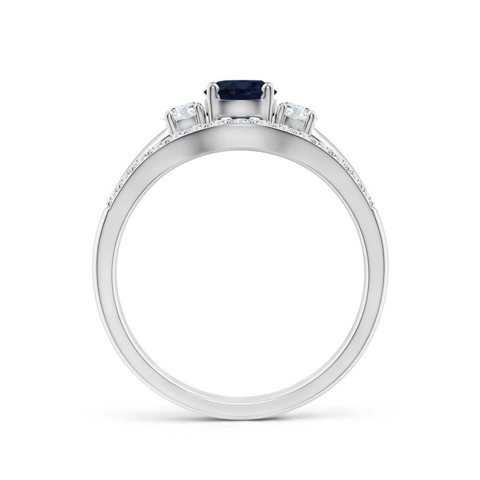 5mm A Sapphire and Diamond Three Stone Bridal Set in White Gold side-1