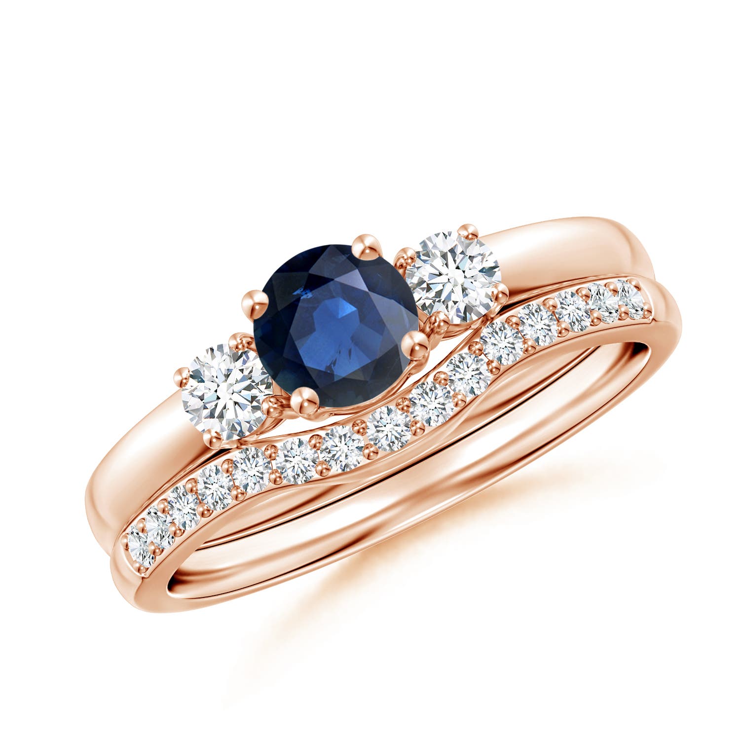 AA - Blue Sapphire / 0.99 CT / 14 KT Rose Gold