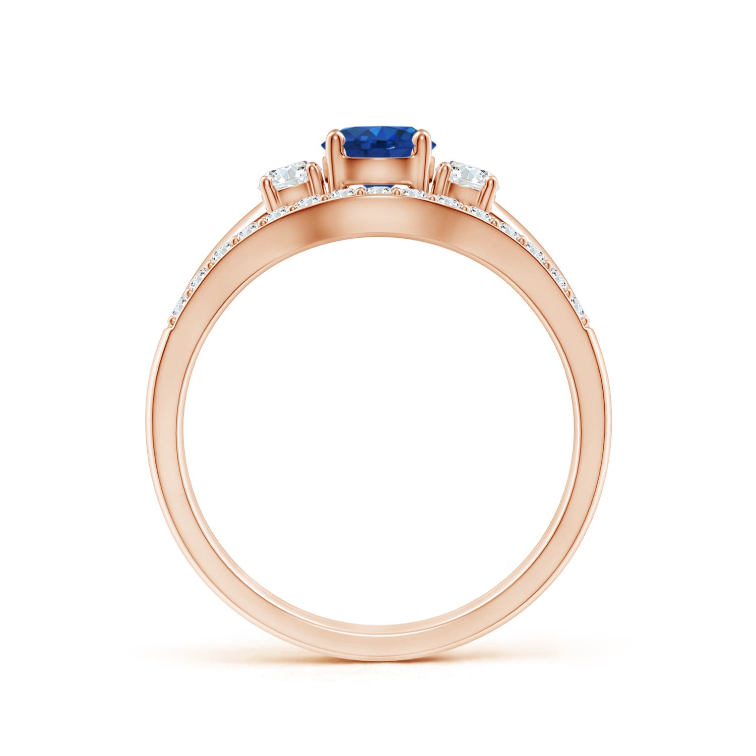 AAA - Blue Sapphire / 0.99 CT / 14 KT Rose Gold