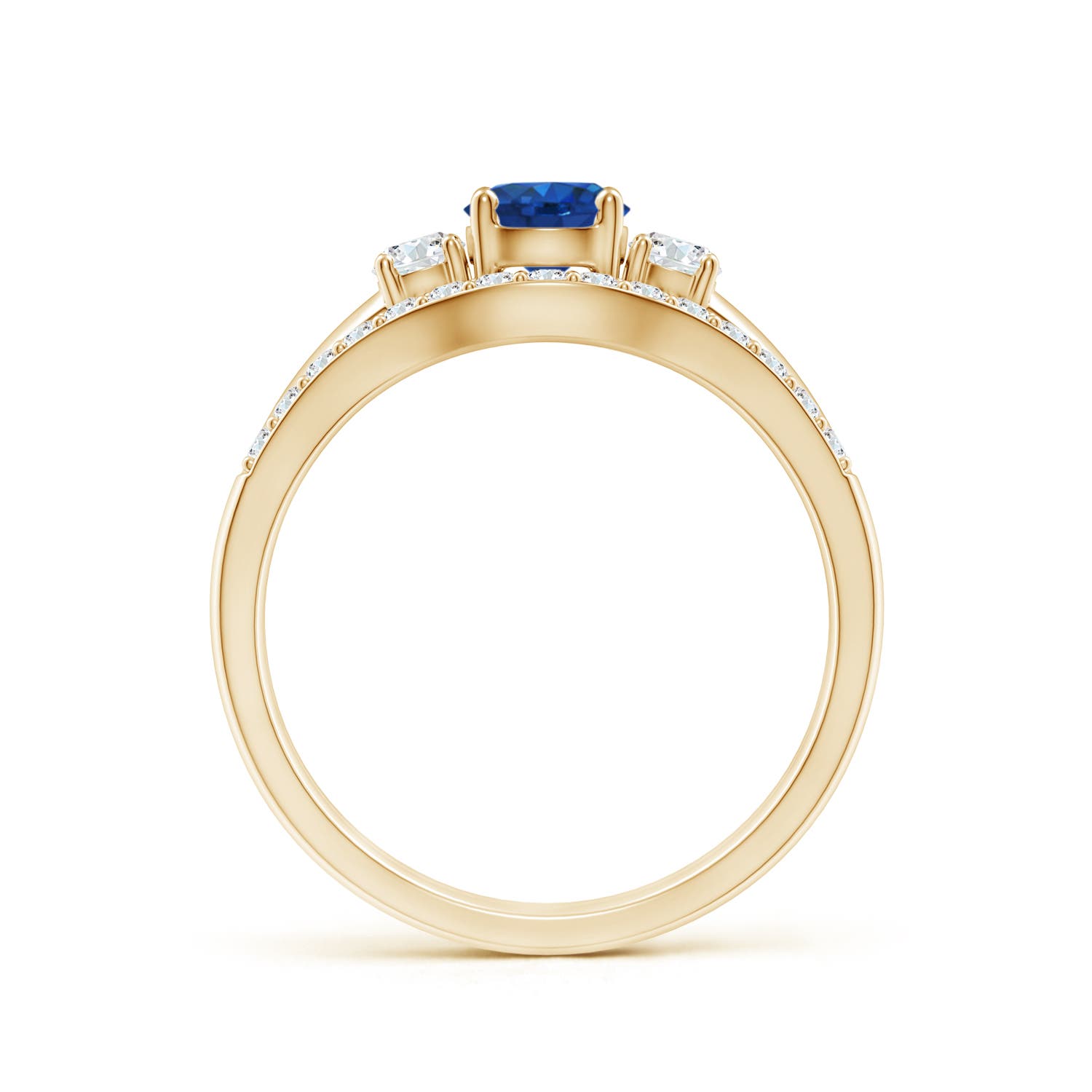 AAA - Blue Sapphire / 0.99 CT / 14 KT Yellow Gold