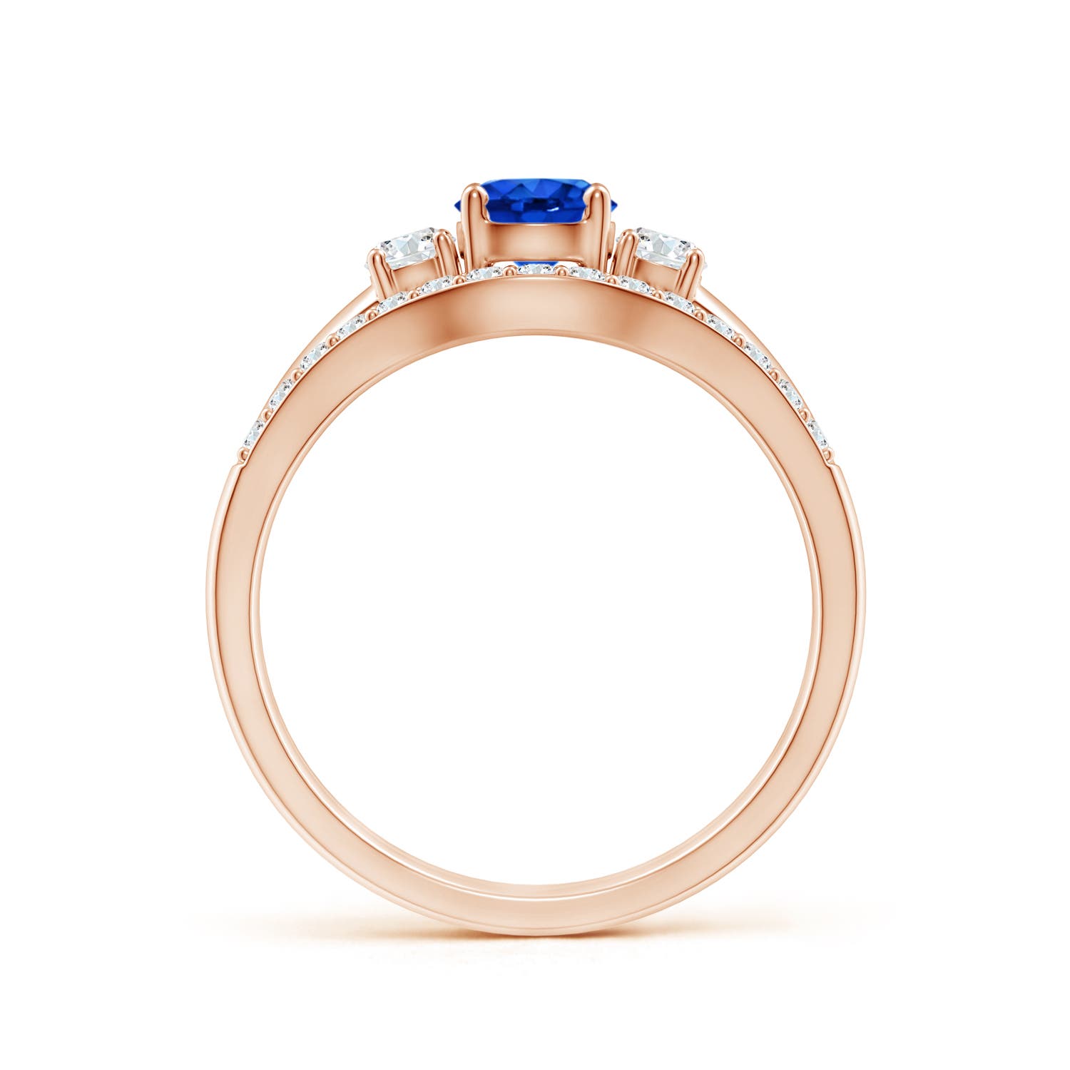 AAAA - Blue Sapphire / 0.99 CT / 14 KT Rose Gold