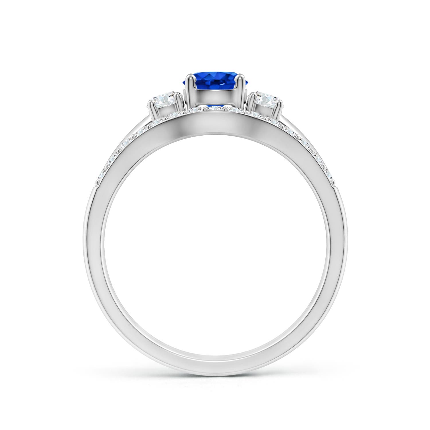 AAAA - Blue Sapphire / 0.99 CT / 14 KT White Gold