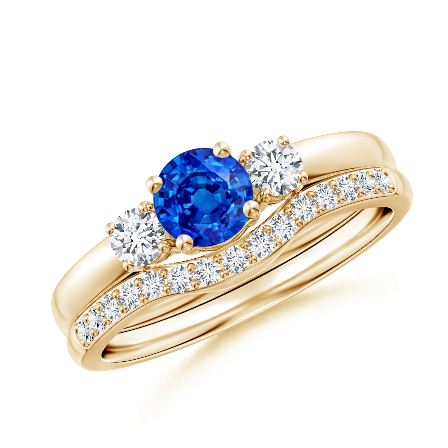 AAAA - Blue Sapphire / 0.99 CT / 14 KT Yellow Gold