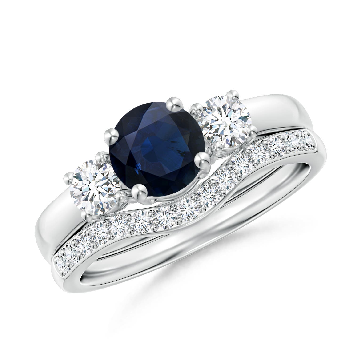 A - Blue Sapphire / 1.53 CT / 14 KT White Gold