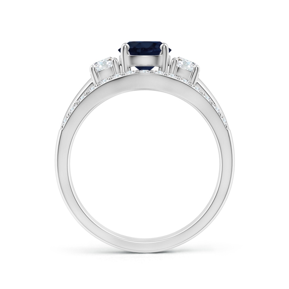 6mm A Sapphire and Diamond Three Stone Bridal Set in White Gold side-1