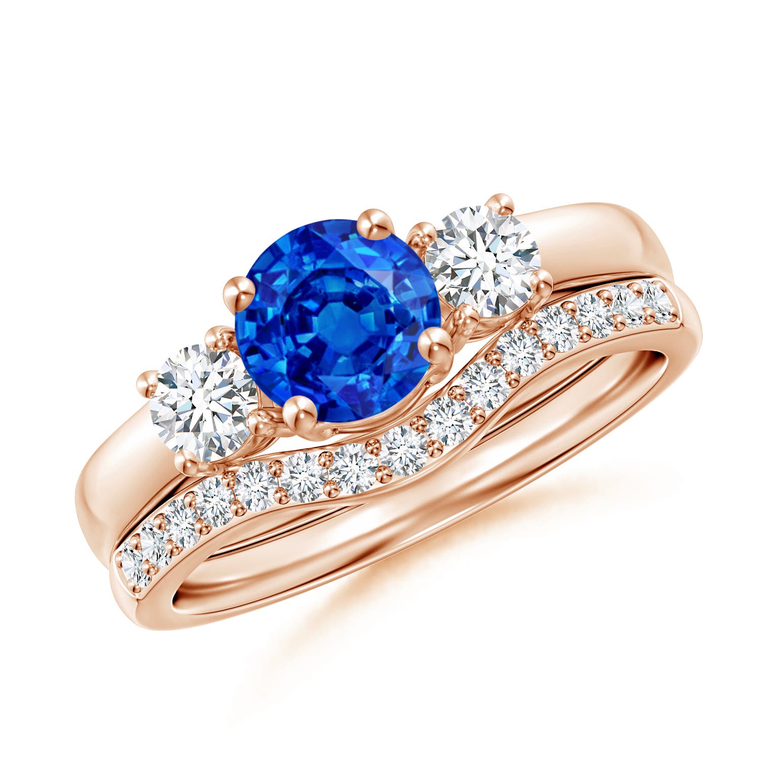 AAAA - Blue Sapphire / 1.53 CT / 14 KT Rose Gold