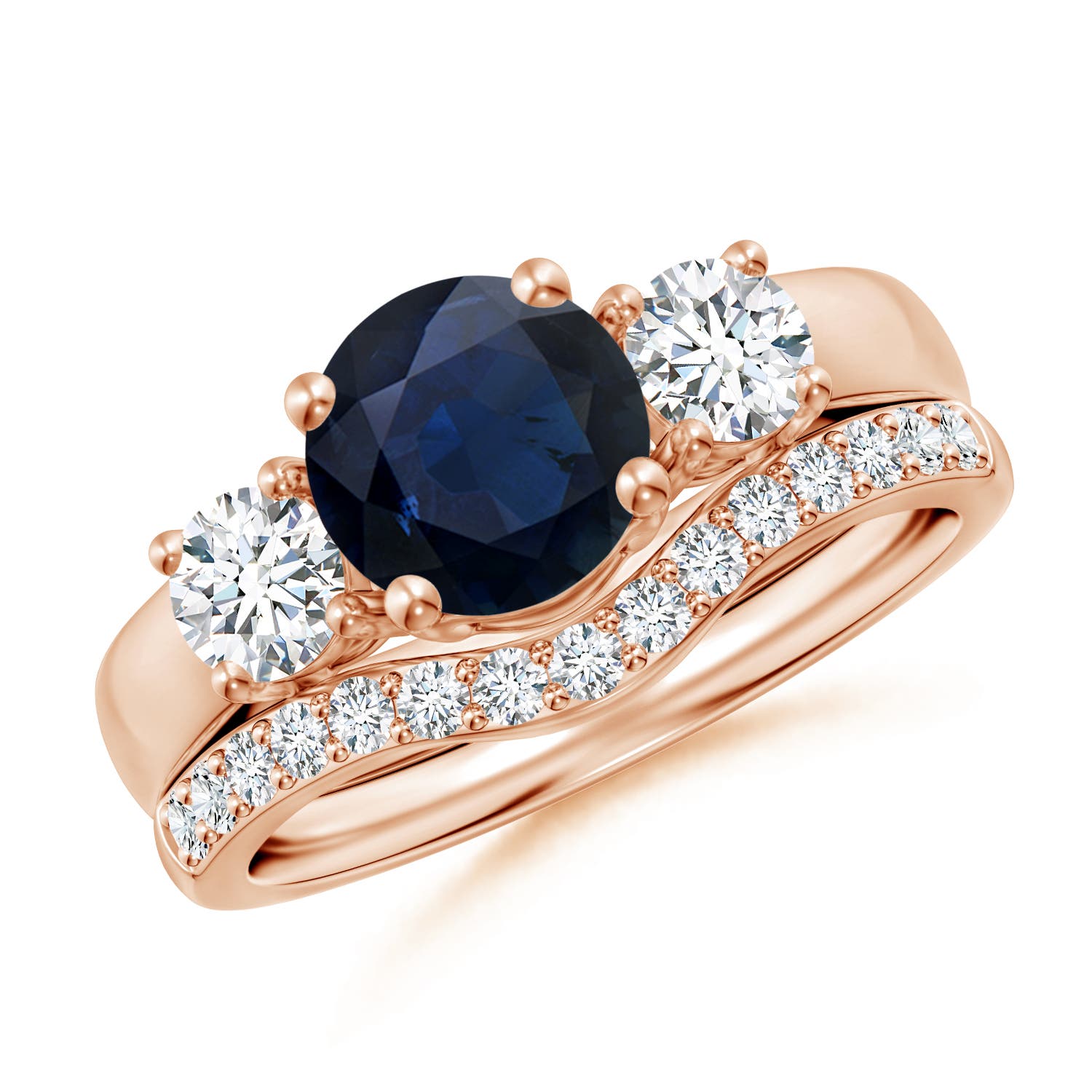 A - Blue Sapphire / 2.33 CT / 14 KT Rose Gold