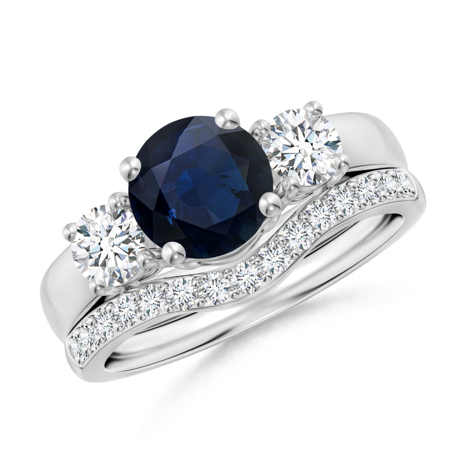 A - Blue Sapphire / 2.33 CT / 14 KT White Gold