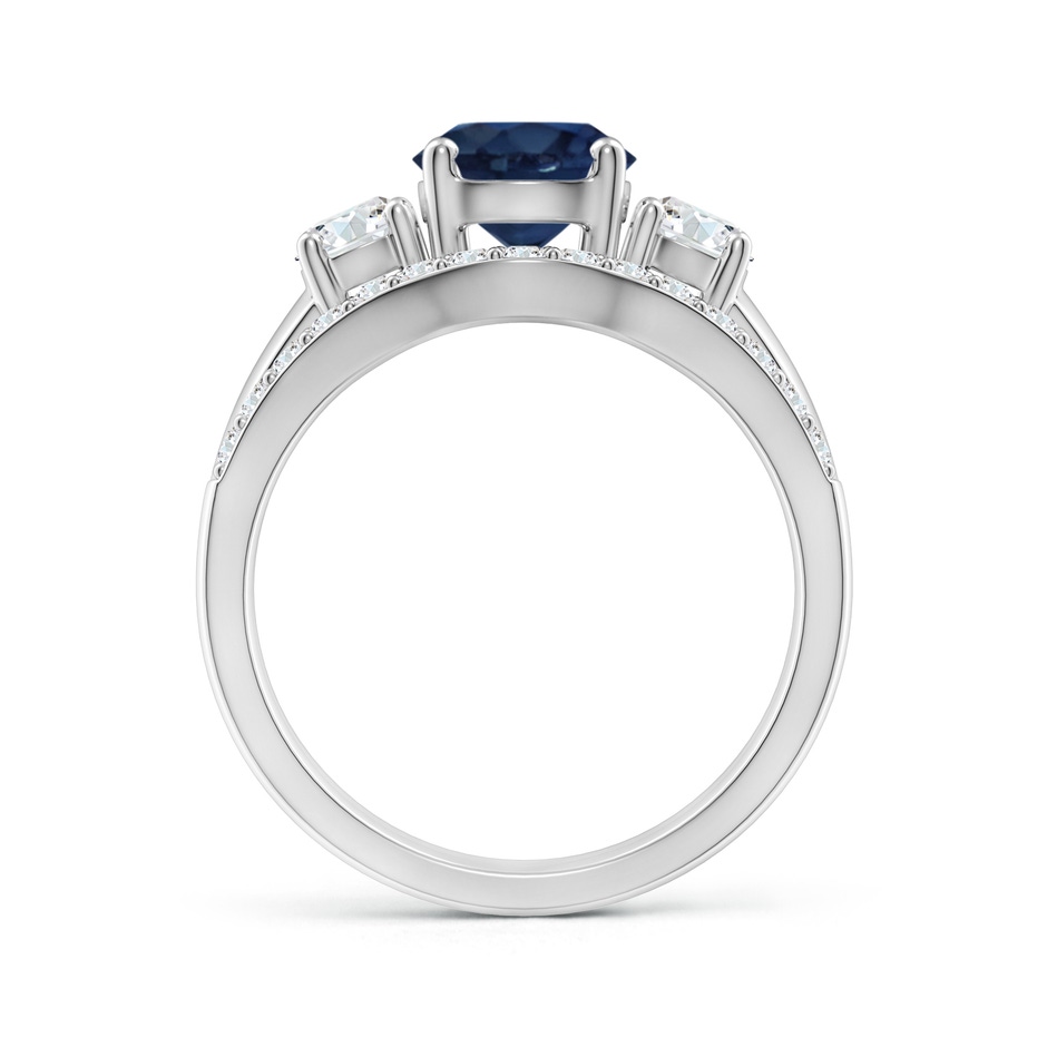 7mm AA Sapphire and Diamond Three Stone Bridal Set in P950 Platinum side-1