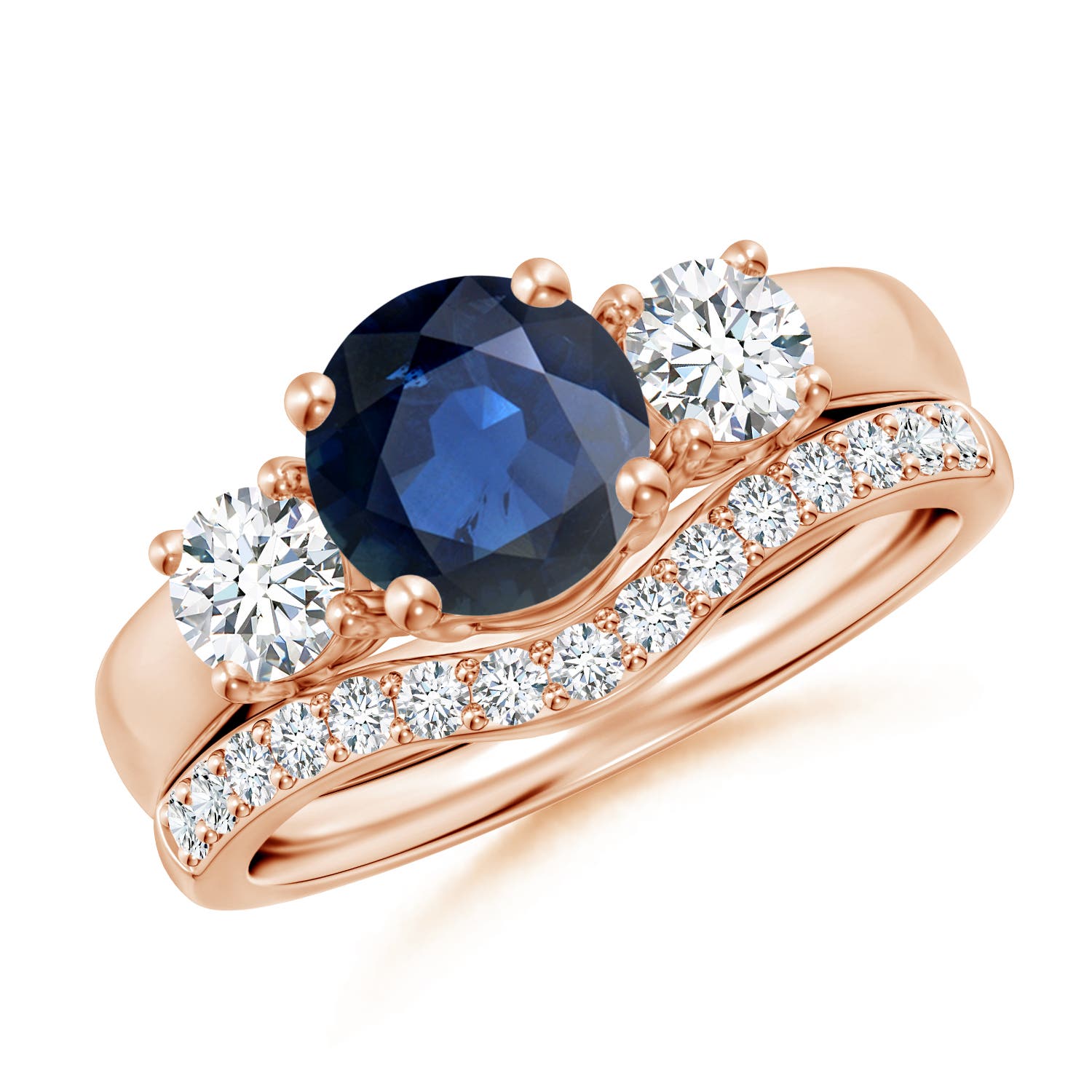 AA - Blue Sapphire / 2.33 CT / 14 KT Rose Gold