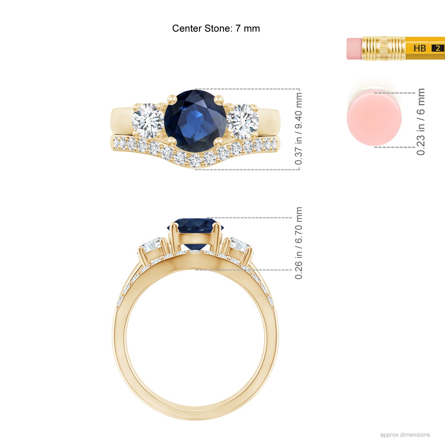 AA - Blue Sapphire / 2.33 CT / 14 KT Yellow Gold