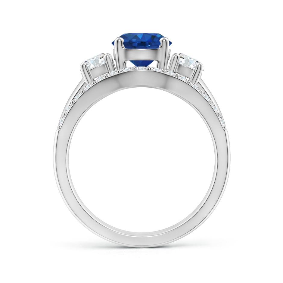 7mm AAA Sapphire and Diamond Three Stone Bridal Set in P950 Platinum side-1