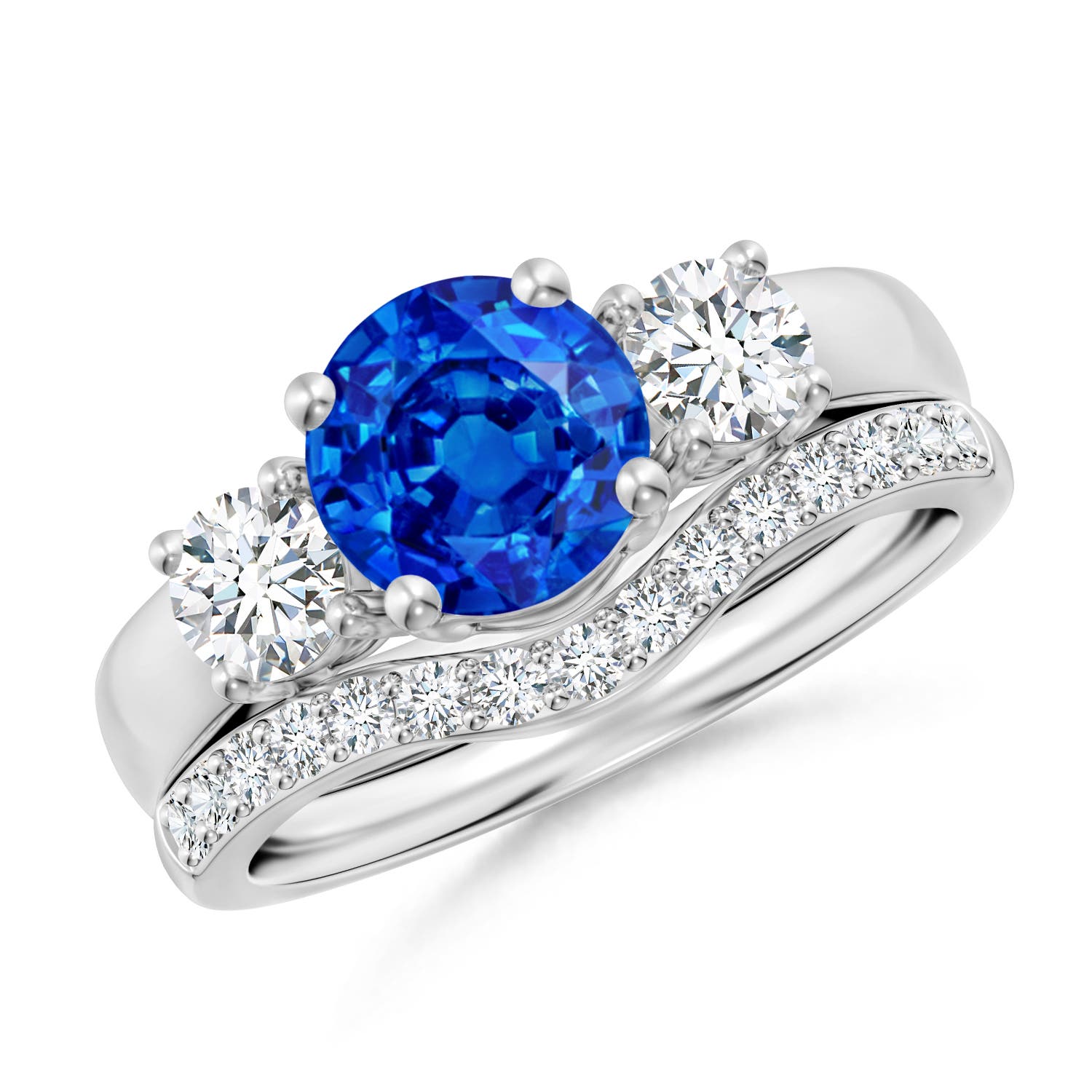 AAAA - Blue Sapphire / 2.33 CT / 14 KT White Gold