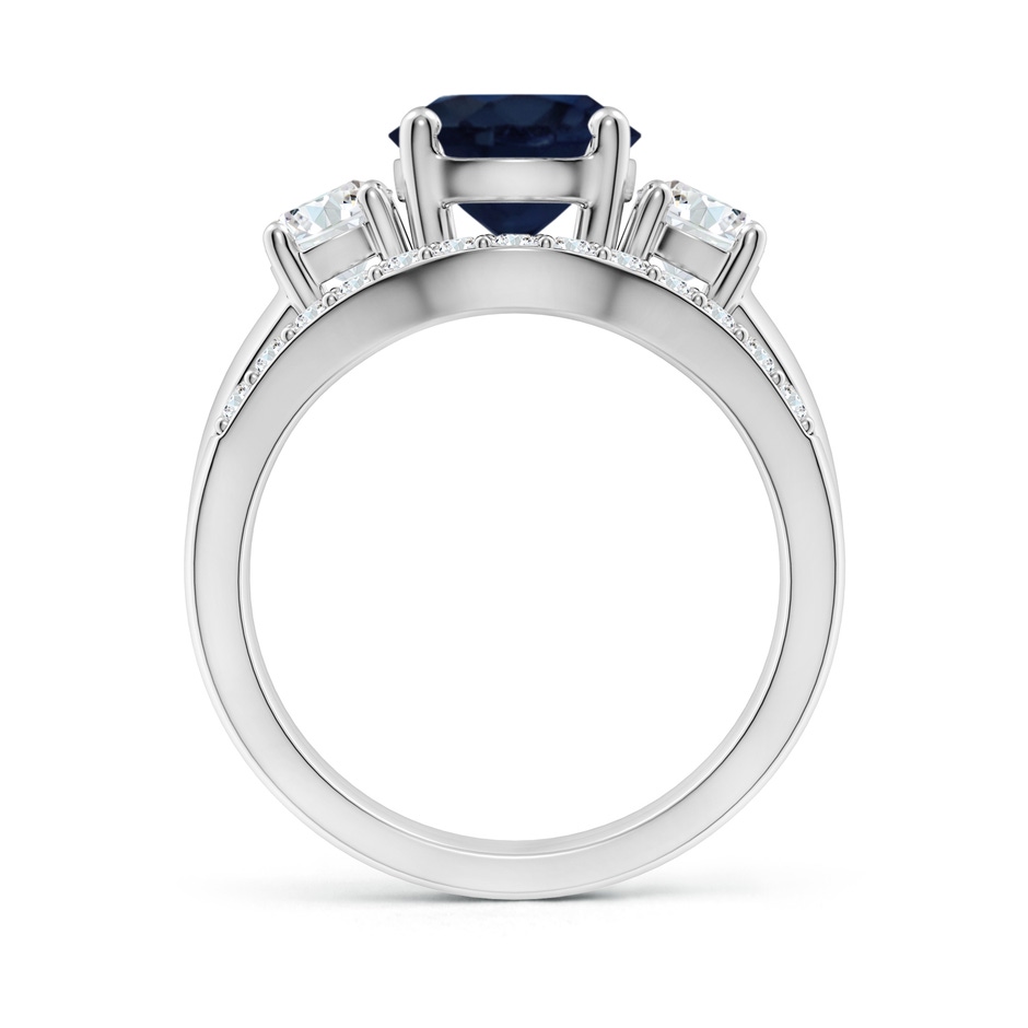 8mm A Sapphire and Diamond Three Stone Bridal Set in White Gold side-1