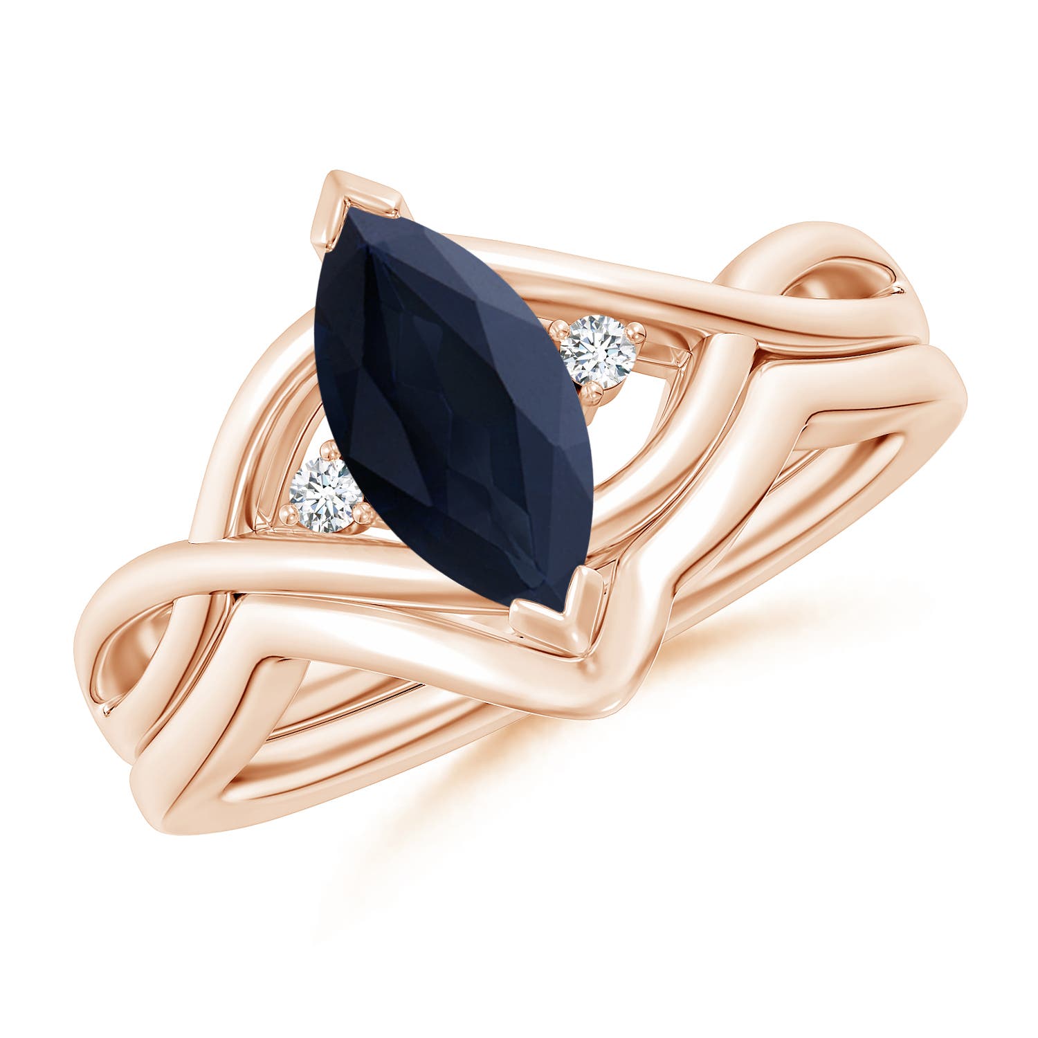 A - Blue Sapphire / 1.18 CT / 14 KT Rose Gold