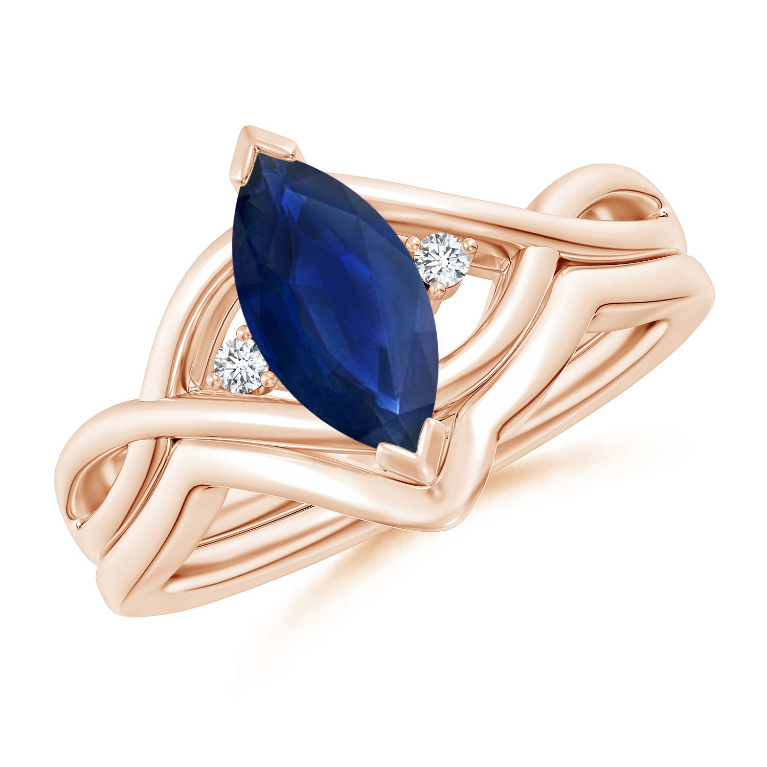 AA - Blue Sapphire / 1.18 CT / 14 KT Rose Gold