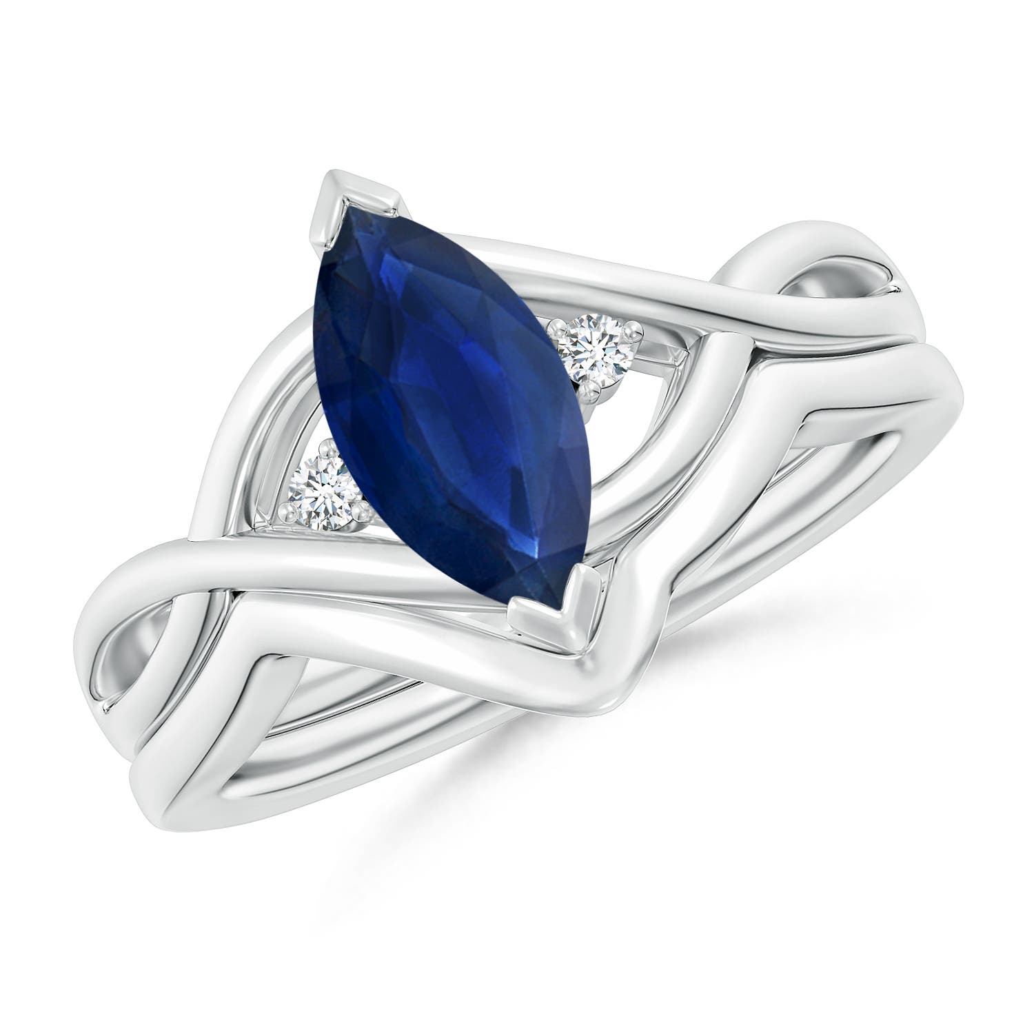 AA - Blue Sapphire / 1.18 CT / 14 KT White Gold