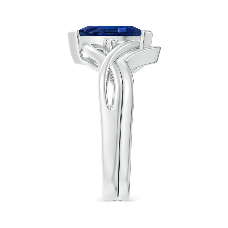 10x5mm AA Marquise Sapphire and Round Diamond Infinity Bridal Set in White Gold product image