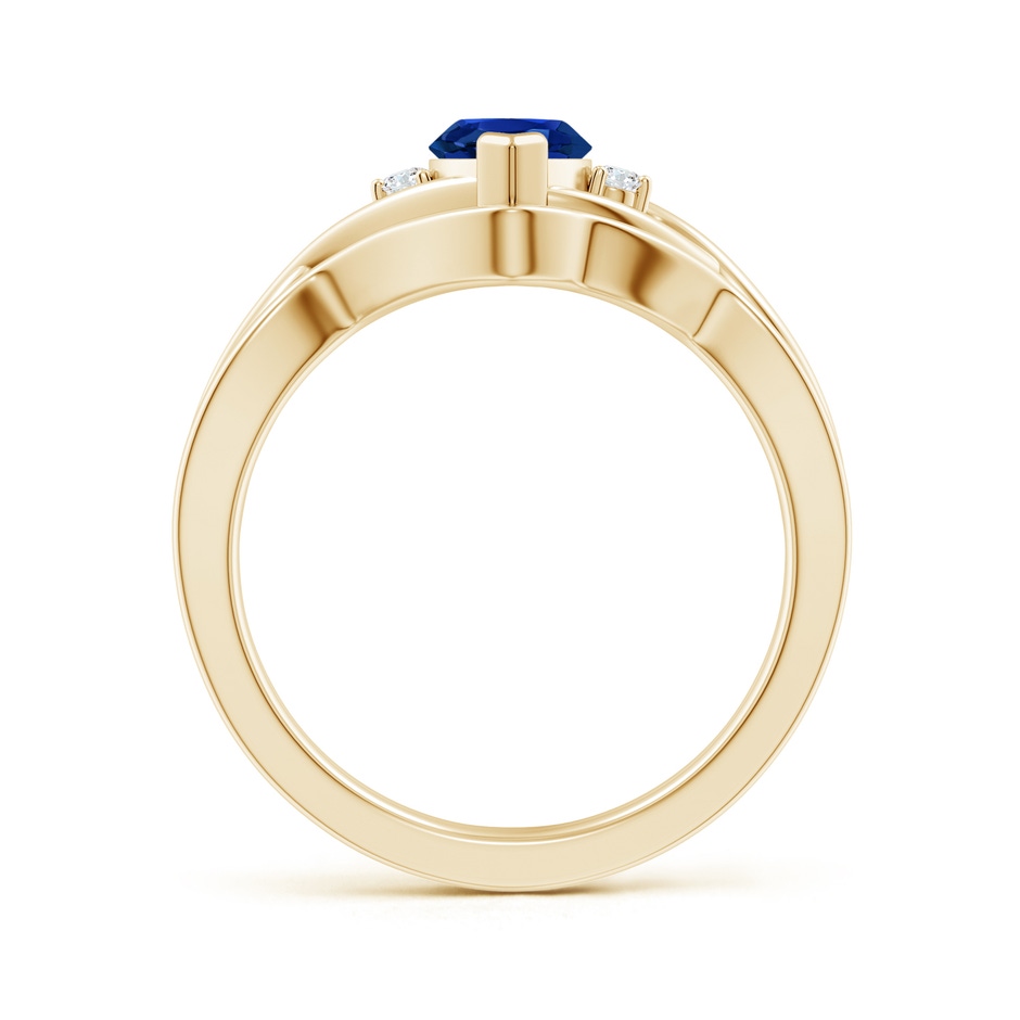 10x5mm AAAA Marquise Sapphire and Round Diamond Infinity Bridal Set in Yellow Gold product image