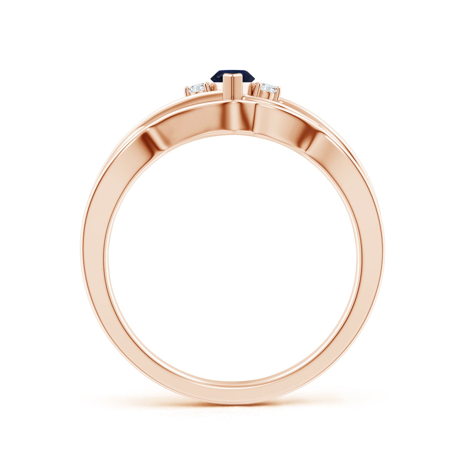 A - Blue Sapphire / 0.33 CT / 14 KT Rose Gold