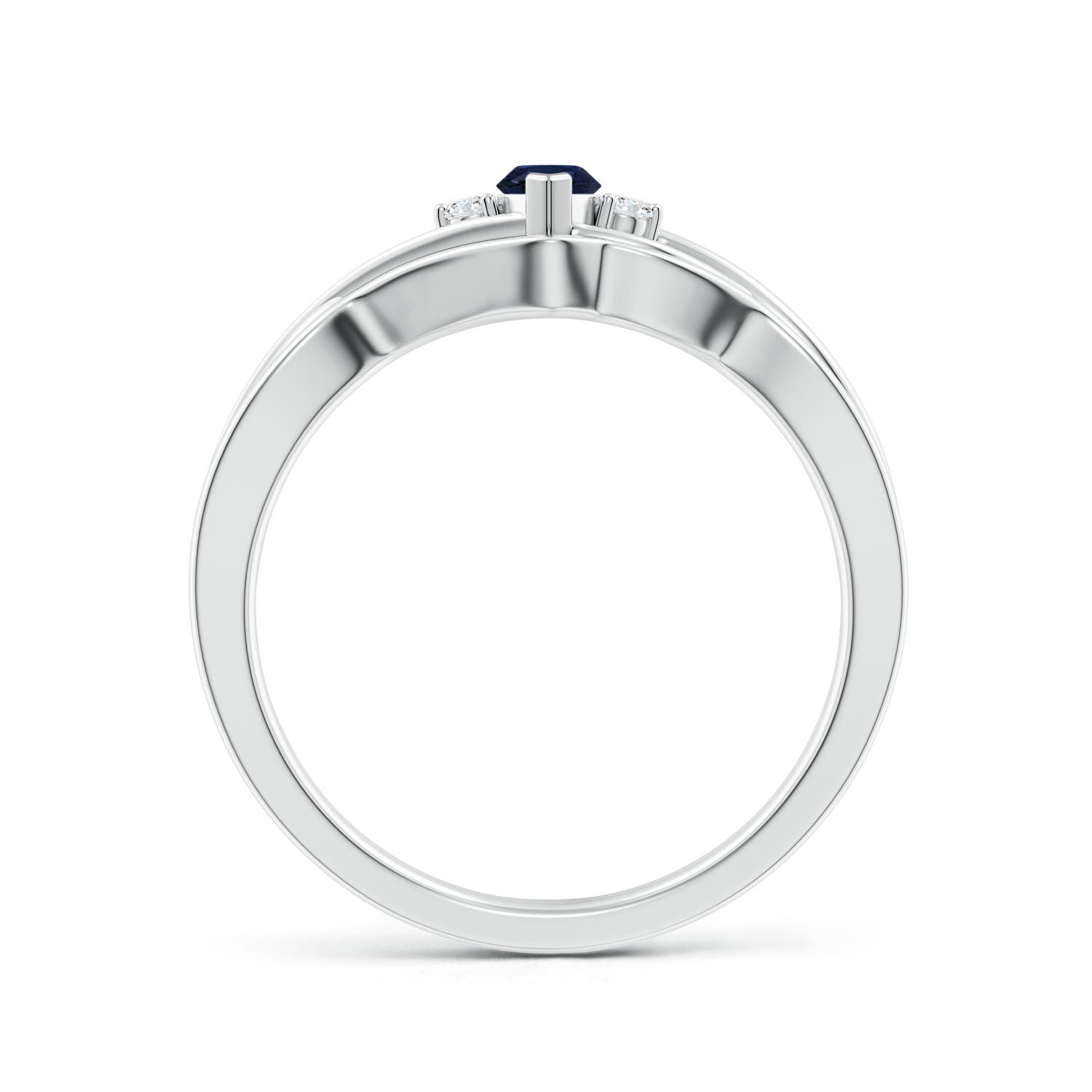 A - Blue Sapphire / 0.33 CT / 14 KT White Gold