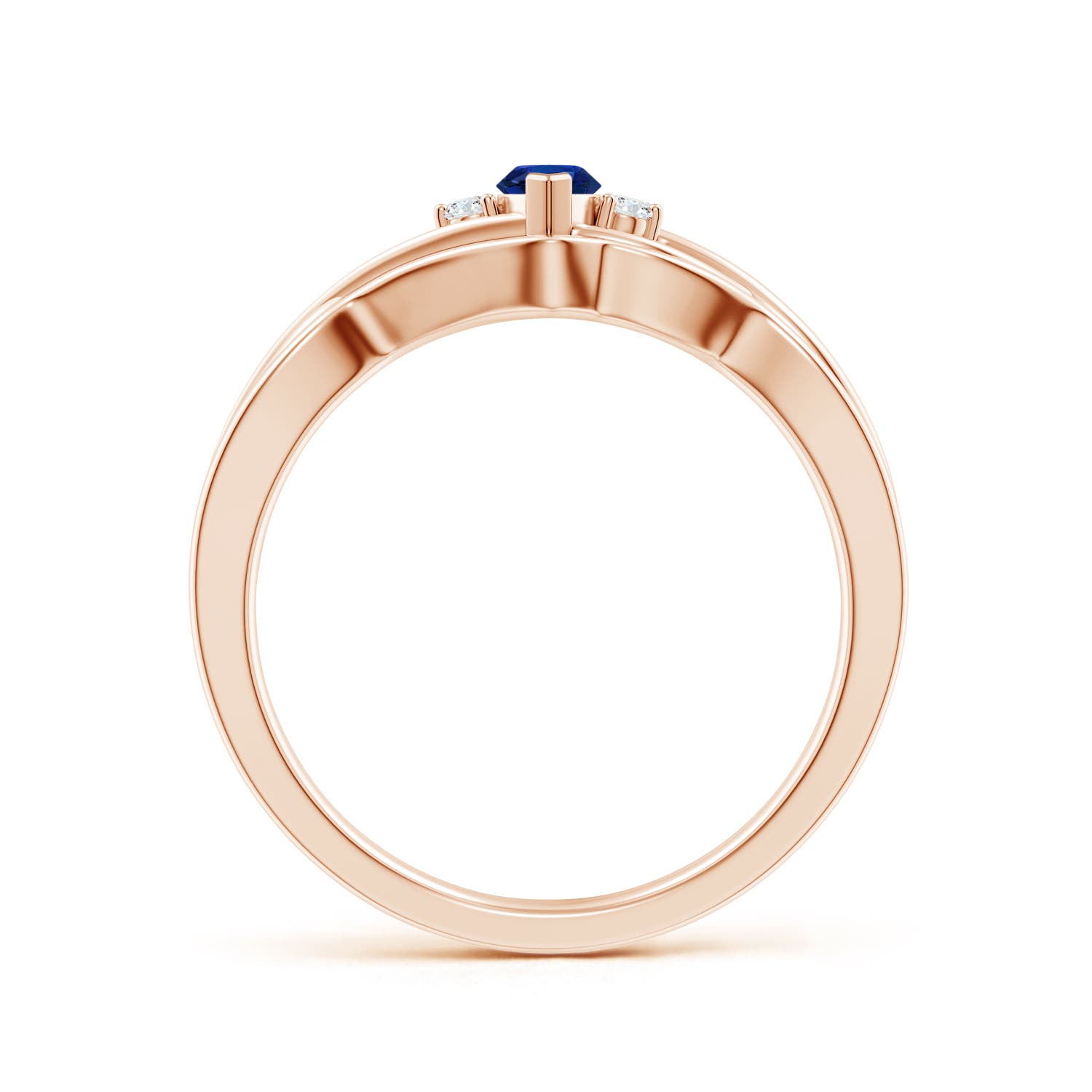 AA - Blue Sapphire / 0.33 CT / 14 KT Rose Gold