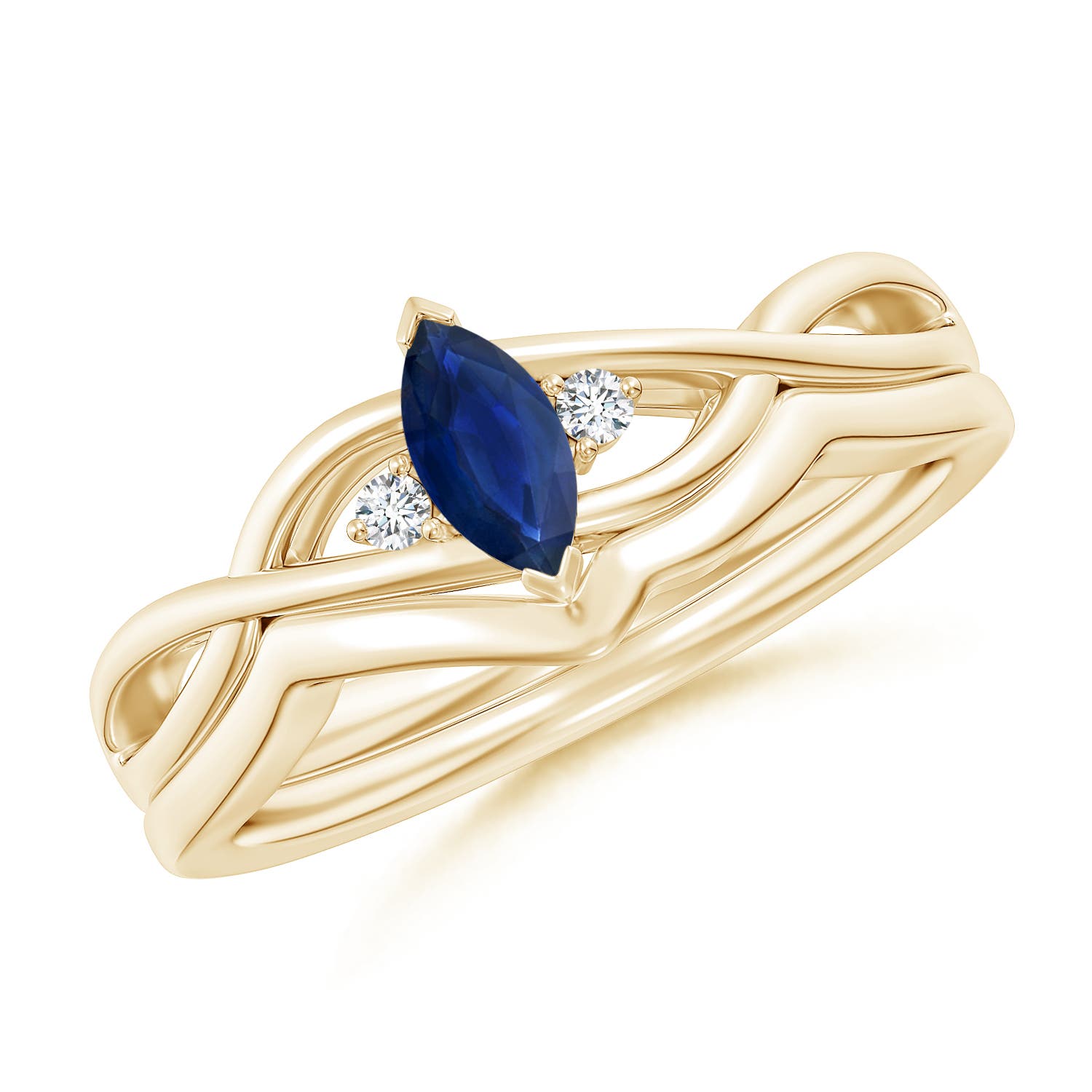 AA - Blue Sapphire / 0.33 CT / 14 KT Yellow Gold