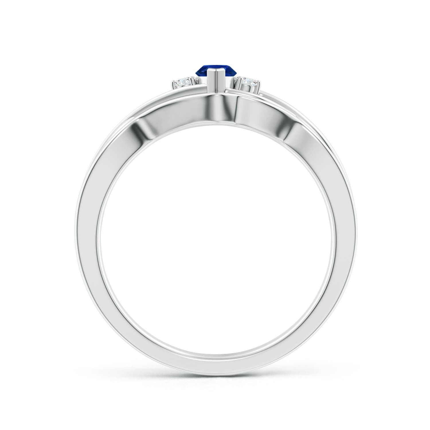 AAAA - Blue Sapphire / 0.33 CT / 14 KT White Gold