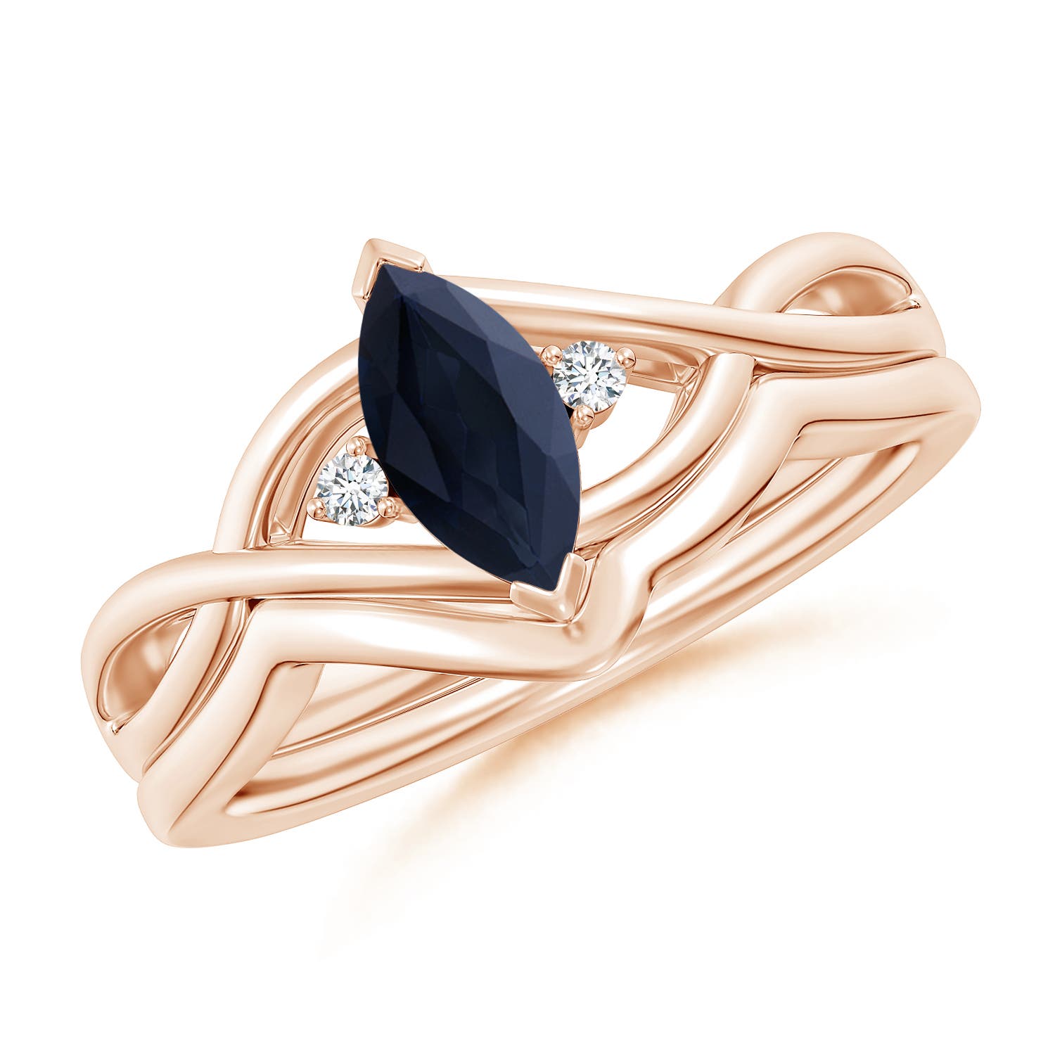 A - Blue Sapphire / 0.63 CT / 14 KT Rose Gold