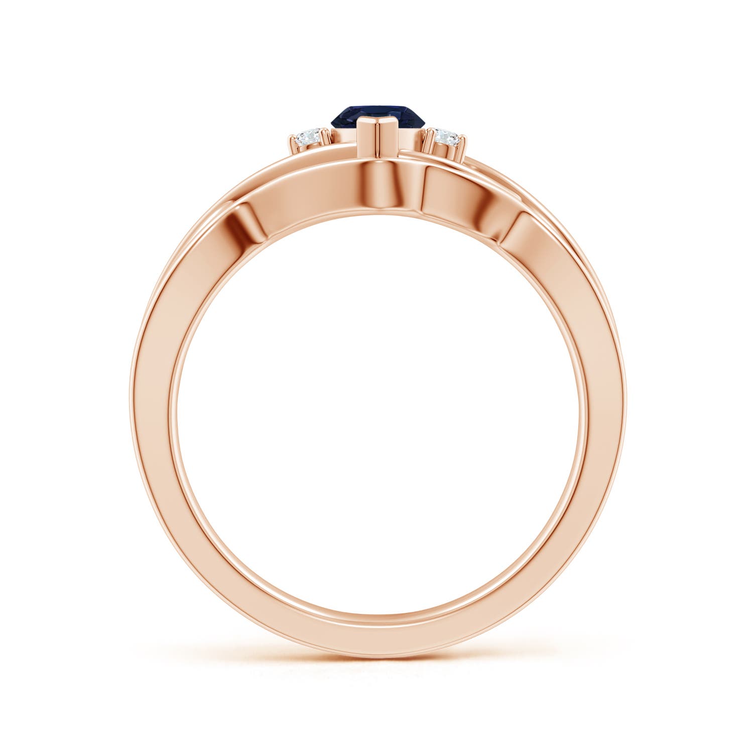 A - Blue Sapphire / 0.63 CT / 14 KT Rose Gold