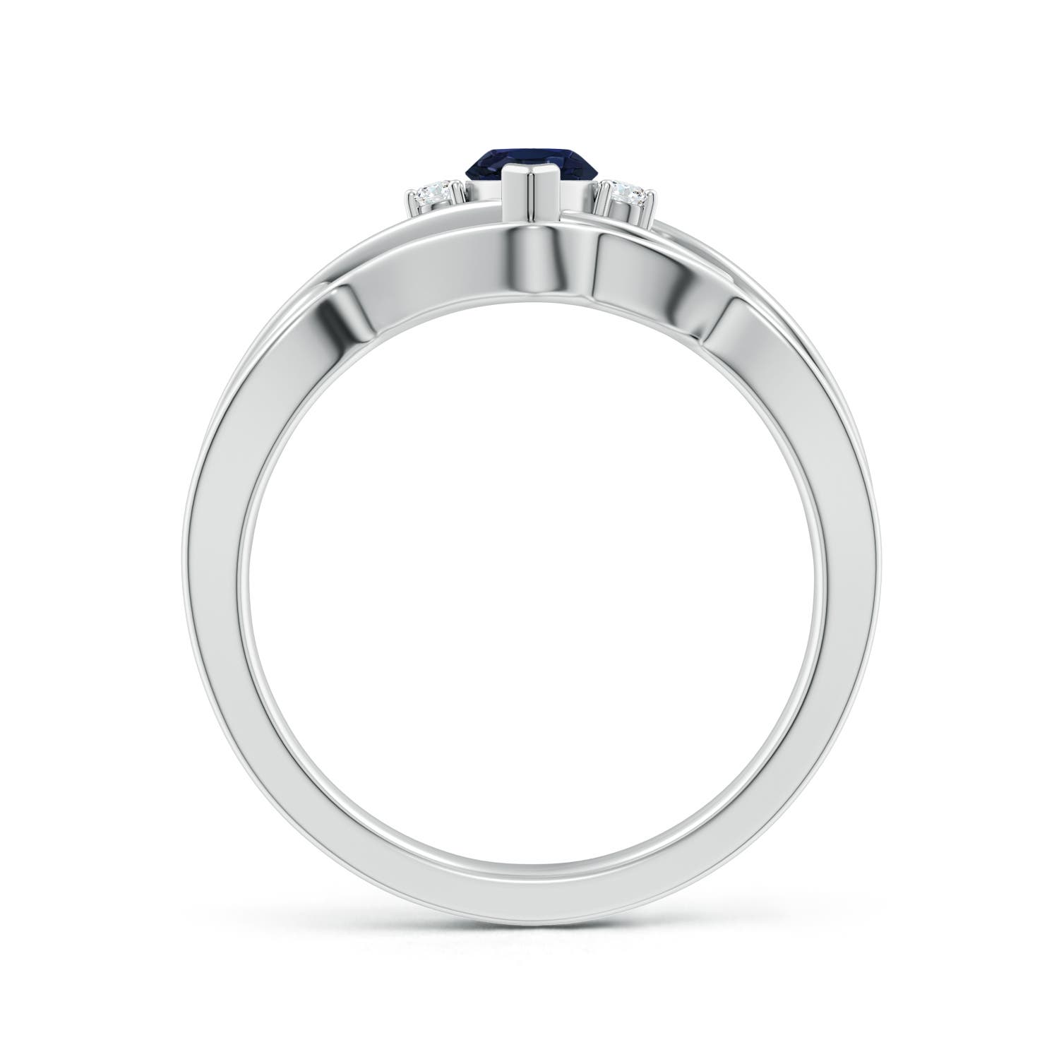 A - Blue Sapphire / 0.63 CT / 14 KT White Gold