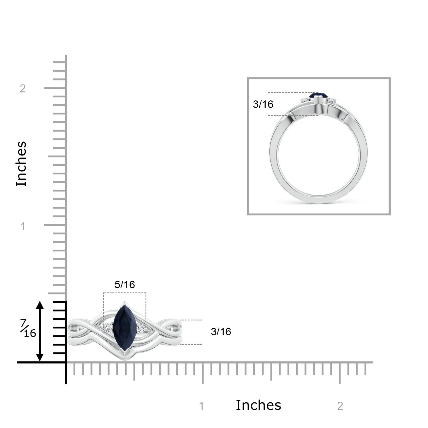 A - Blue Sapphire / 0.63 CT / 14 KT White Gold